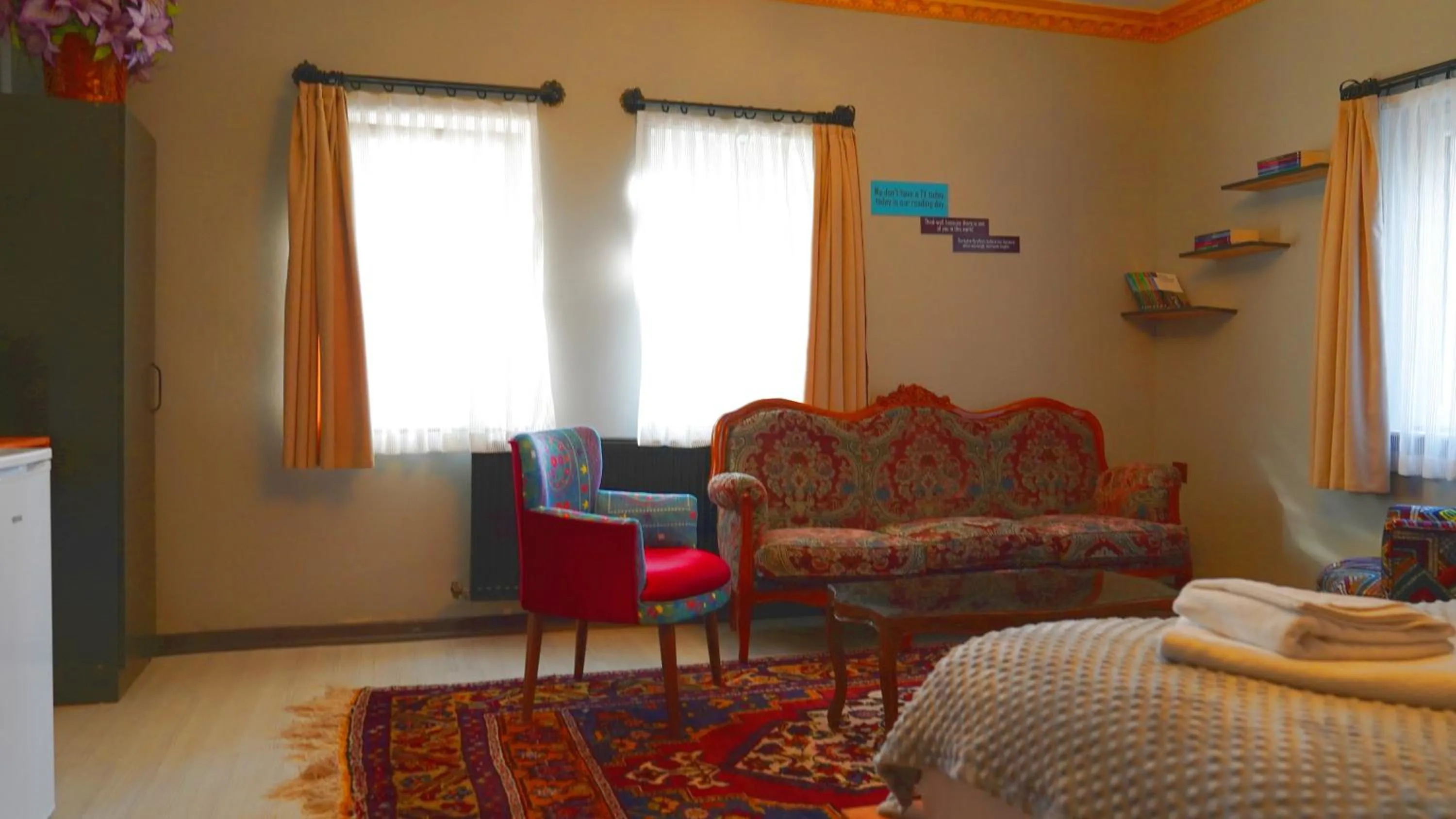 Seating area in Alpha Stone House