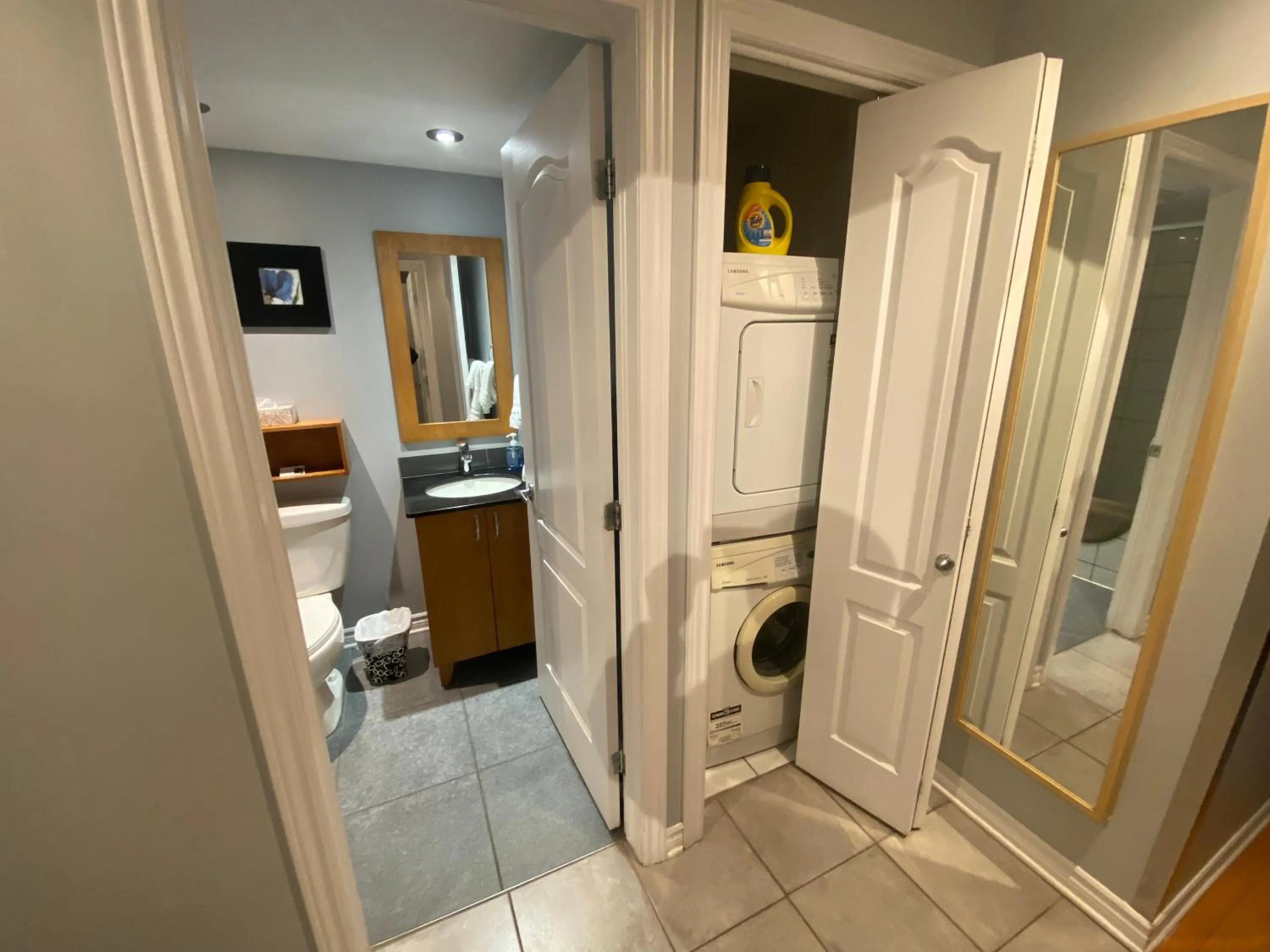 washing machine in ApartHotelMontreal by Les Terrasses Saint Urbain 2225I2