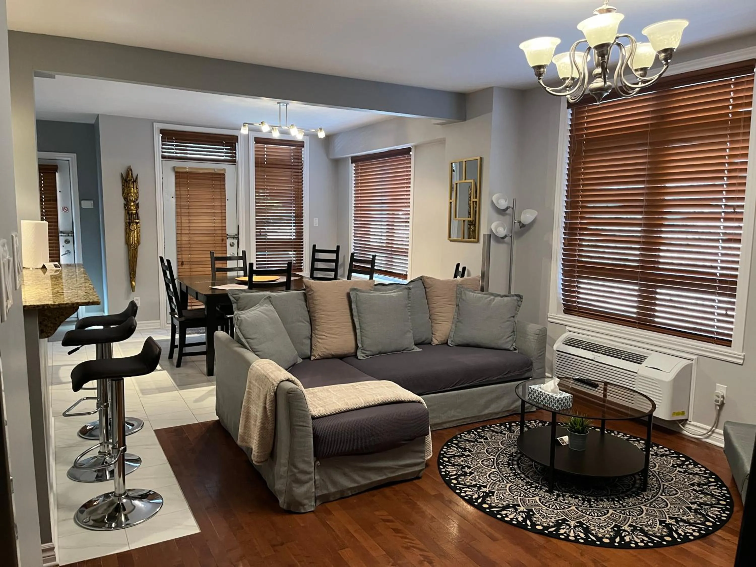 Living room in ApartHotelMontreal by Les Terrasses Saint Urbain 2225I2