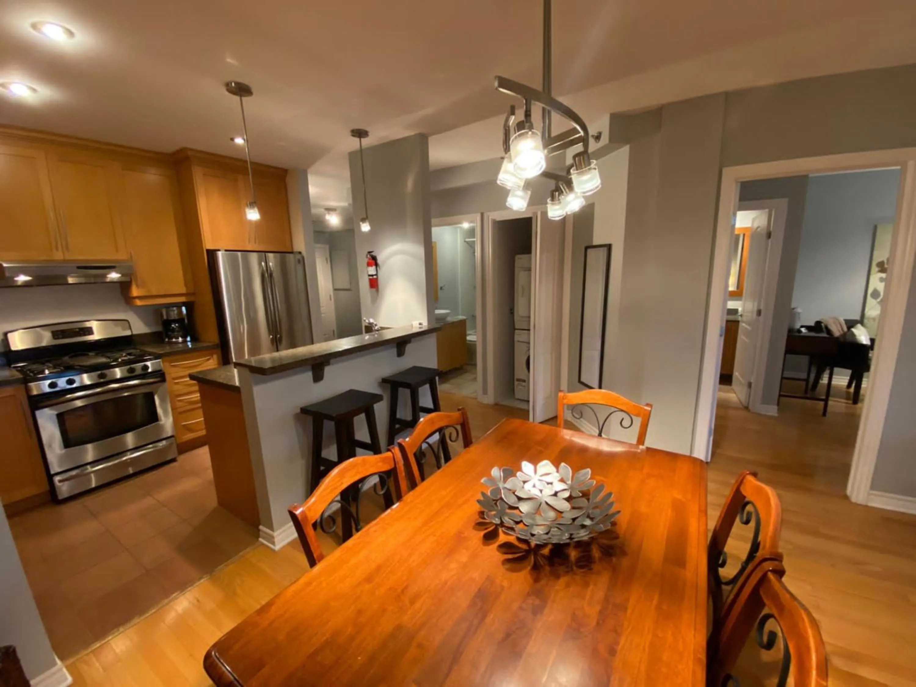 Kitchen or kitchenette in ApartHotelMontreal by Les Terrasses Saint Urbain 2225I2