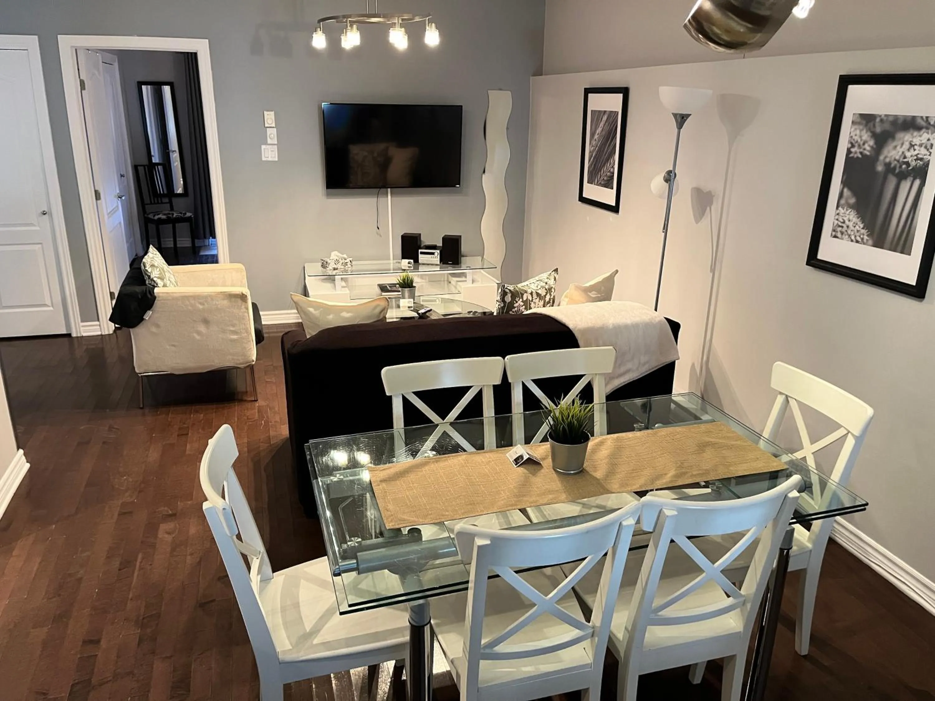 Living room in ApartHotelMontreal by Les Terrasses Saint Urbain 2225I2