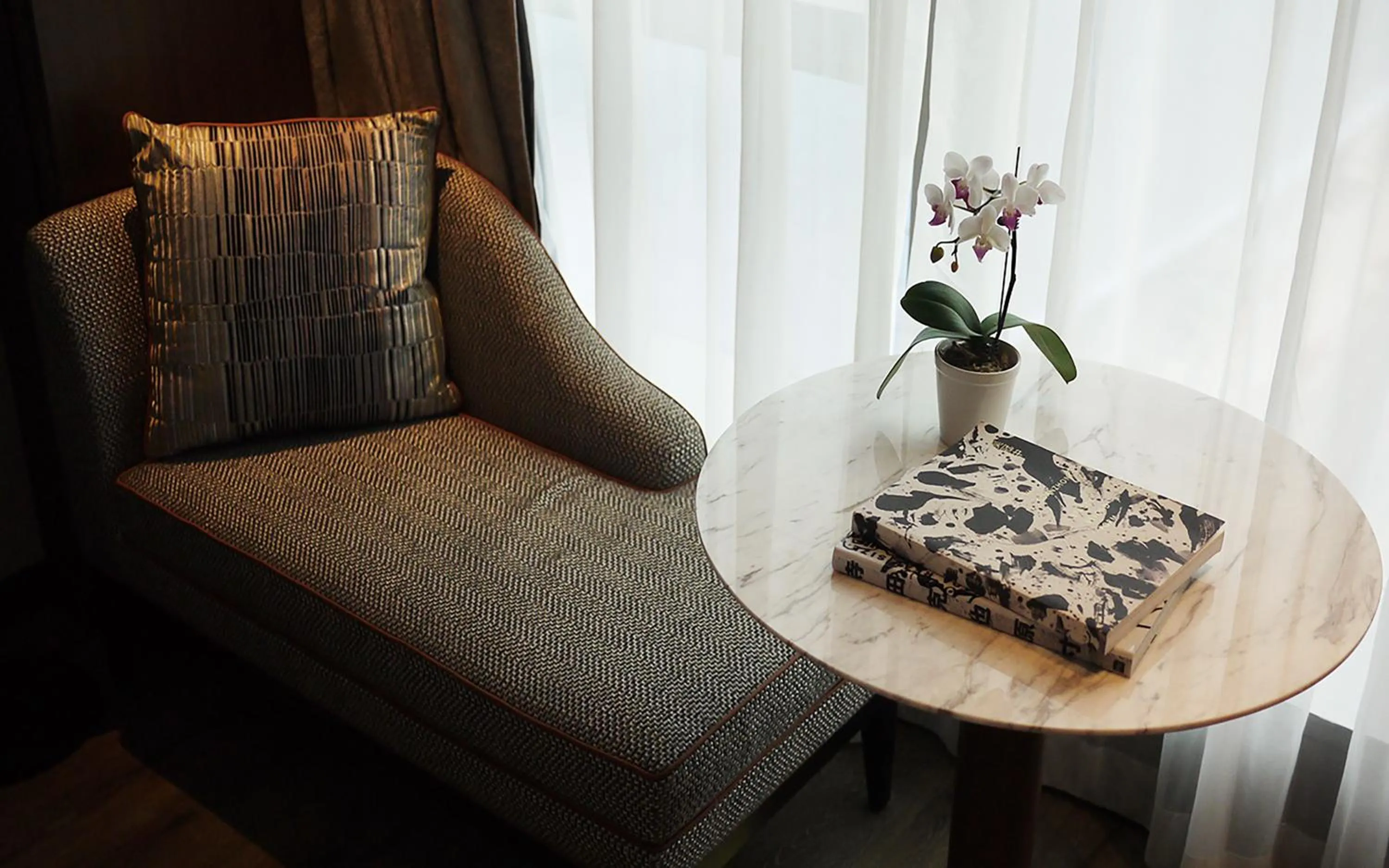 Seating area in Dorsett Kai Tak