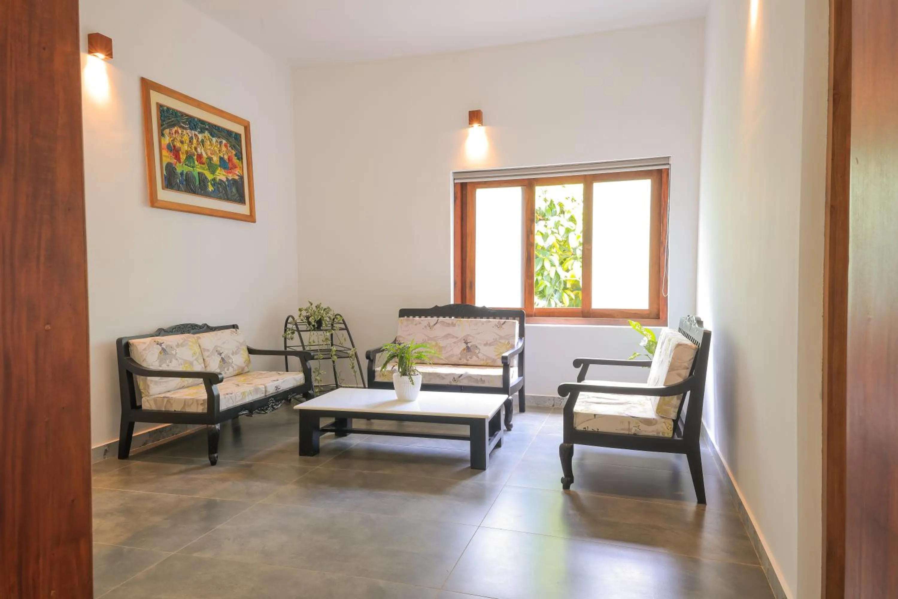 Living room in Softouch Ayurveda Village Kerala