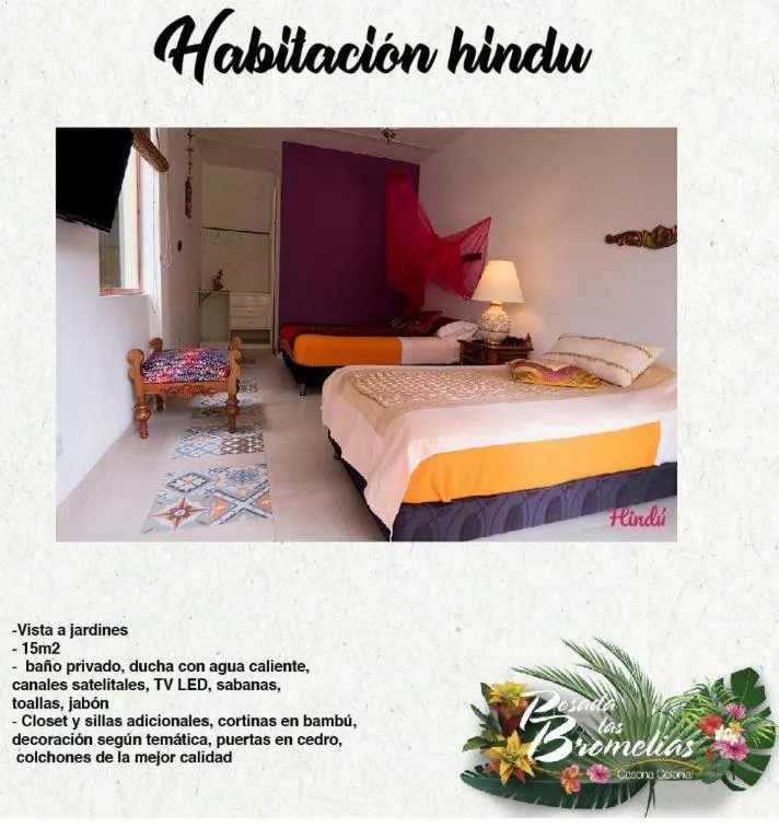 Bed in Posada Las Bromelias