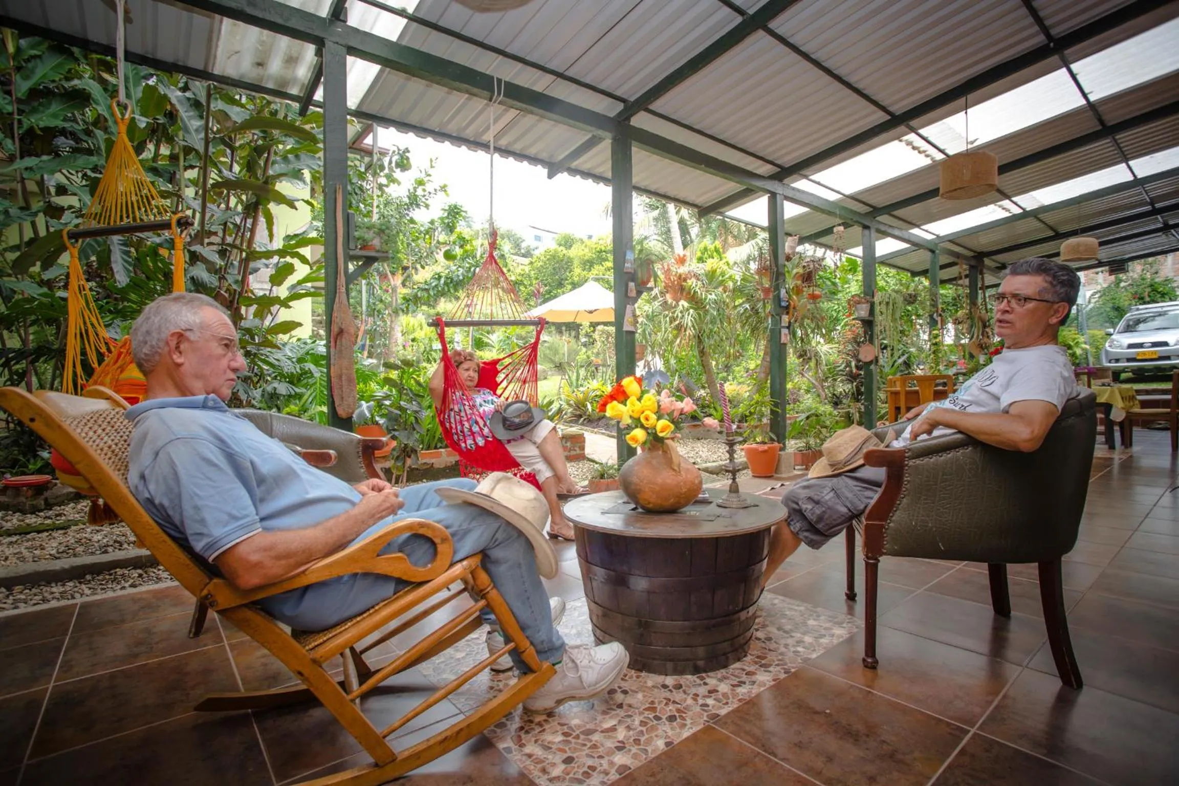 Garden view in Posada Las Bromelias