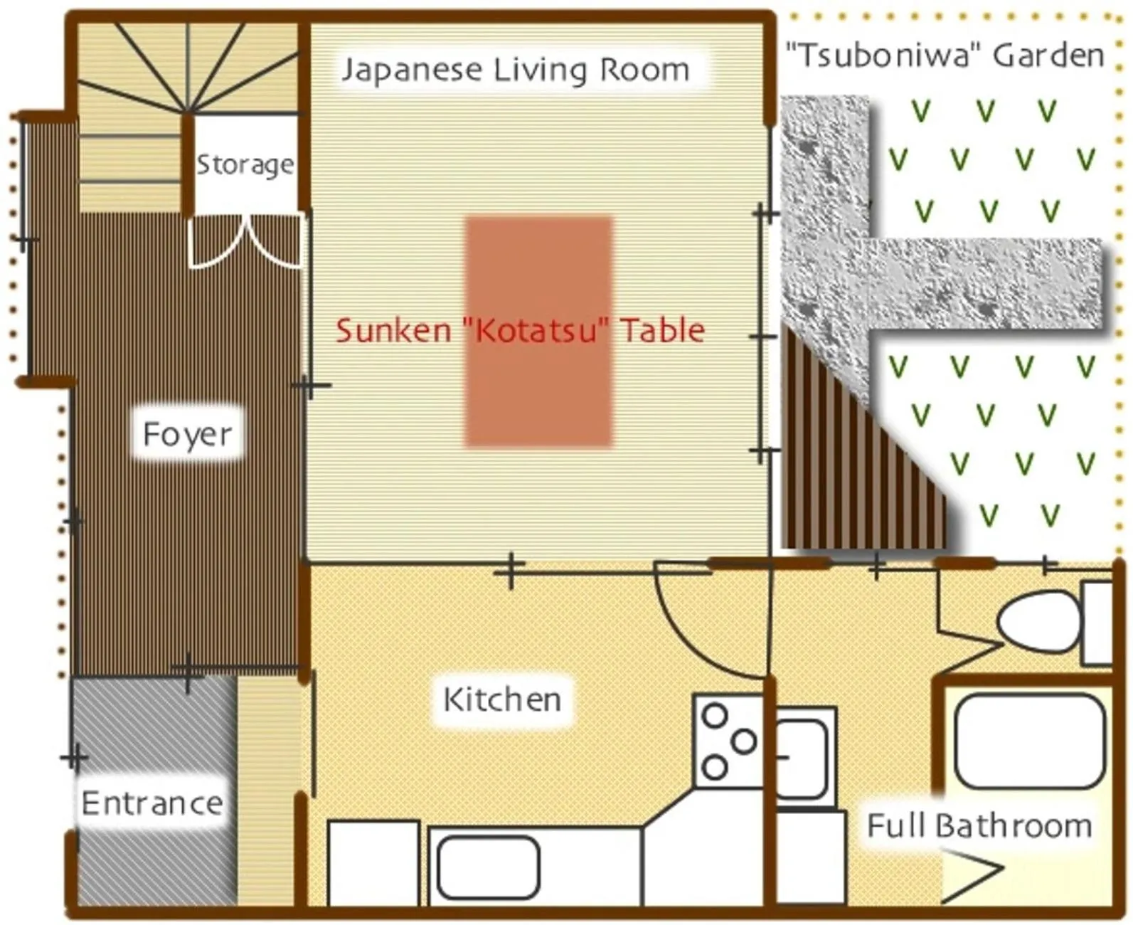 Floor plan in Maeniiya Machiya Inn