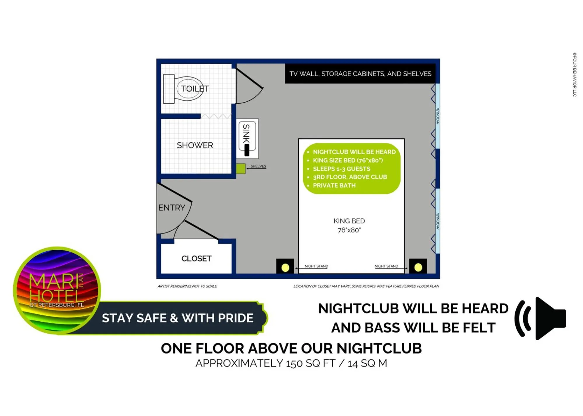 Floor plan in Mari Jean Hotel - All Adults Welcome