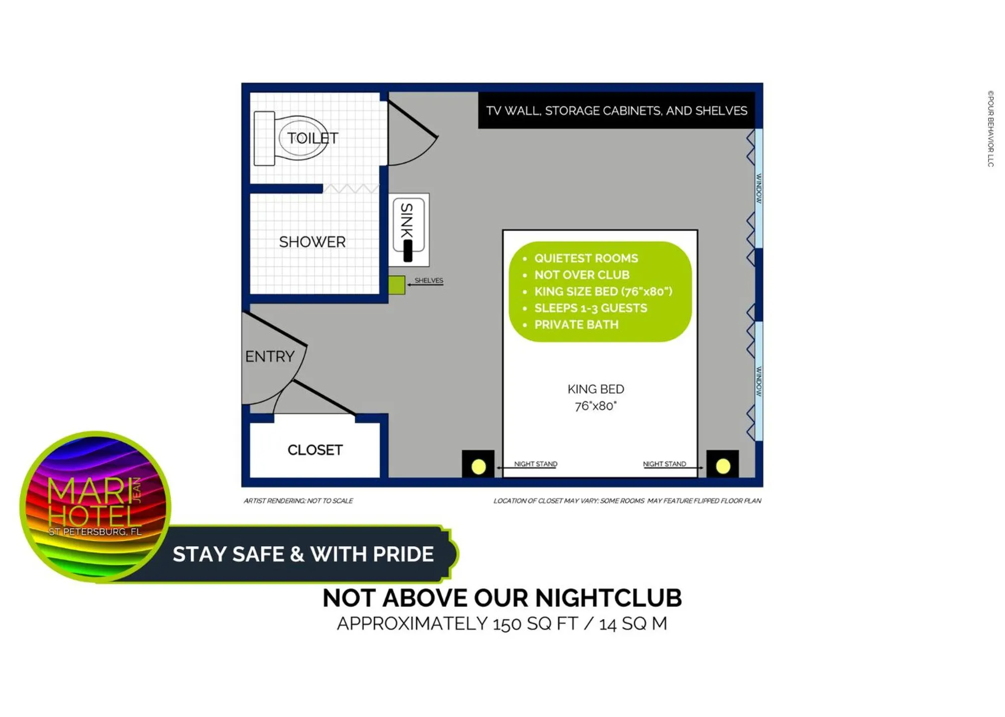 Floor plan in Mari Jean Hotel - All Adults Welcome