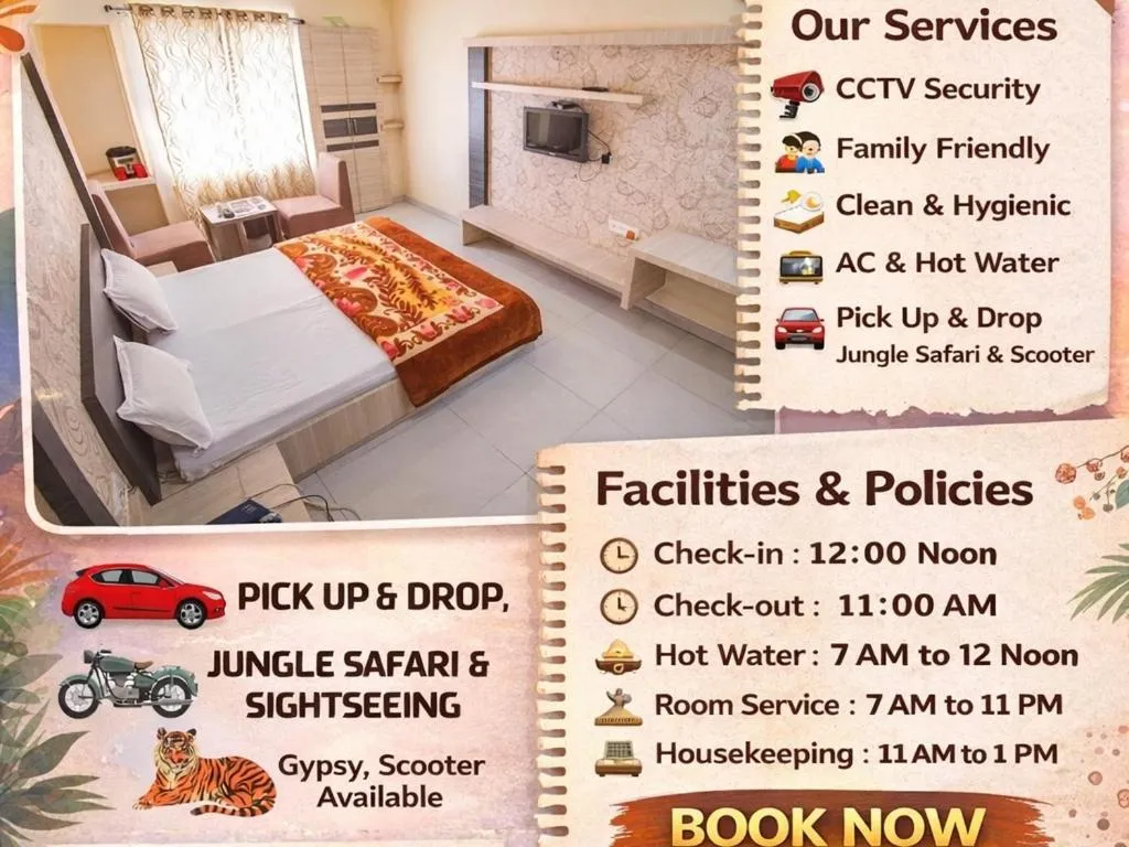 Bed in Pachmarhi Shri Krishna Hotel