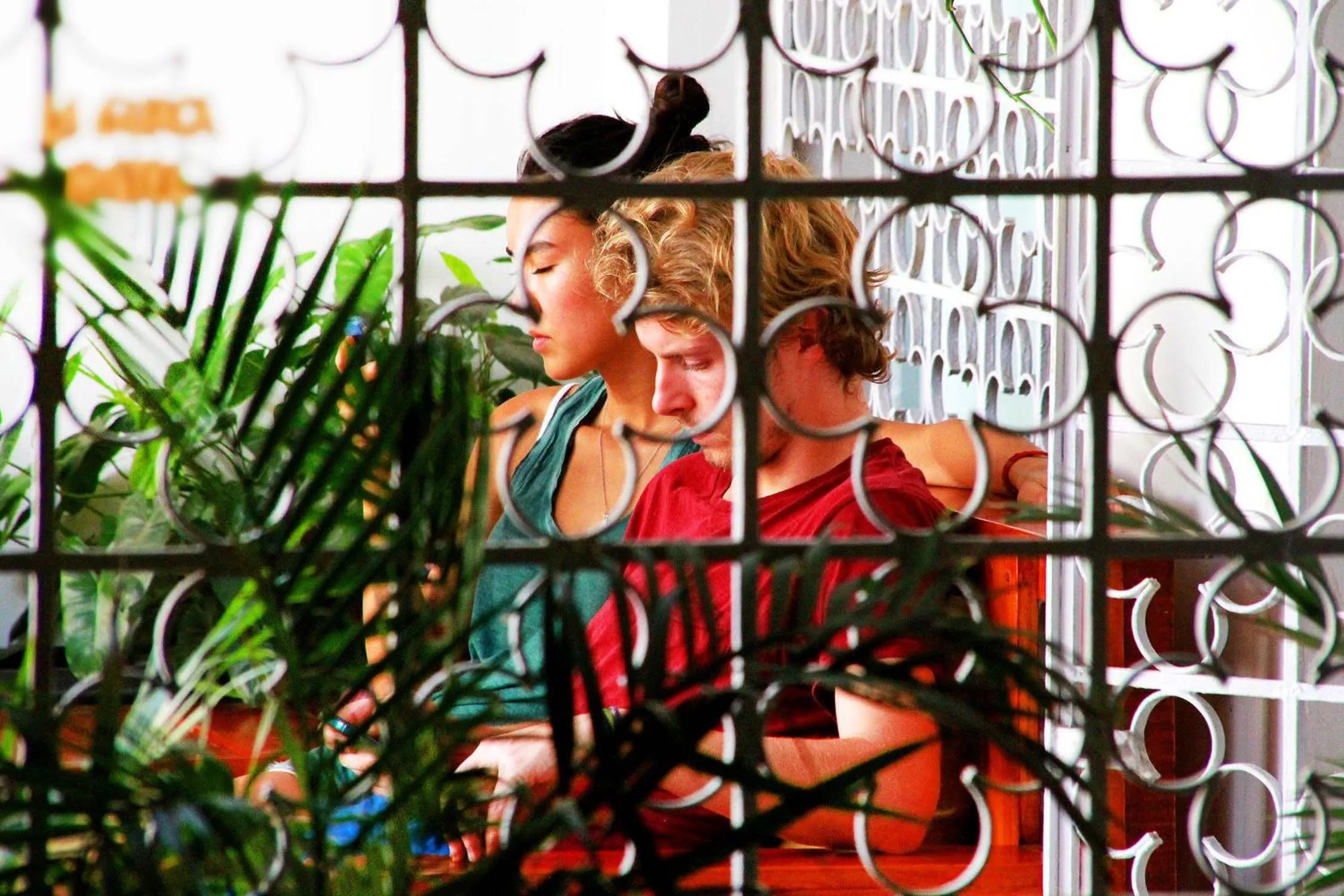 Patio in La Guaca Hostel Santa Marta