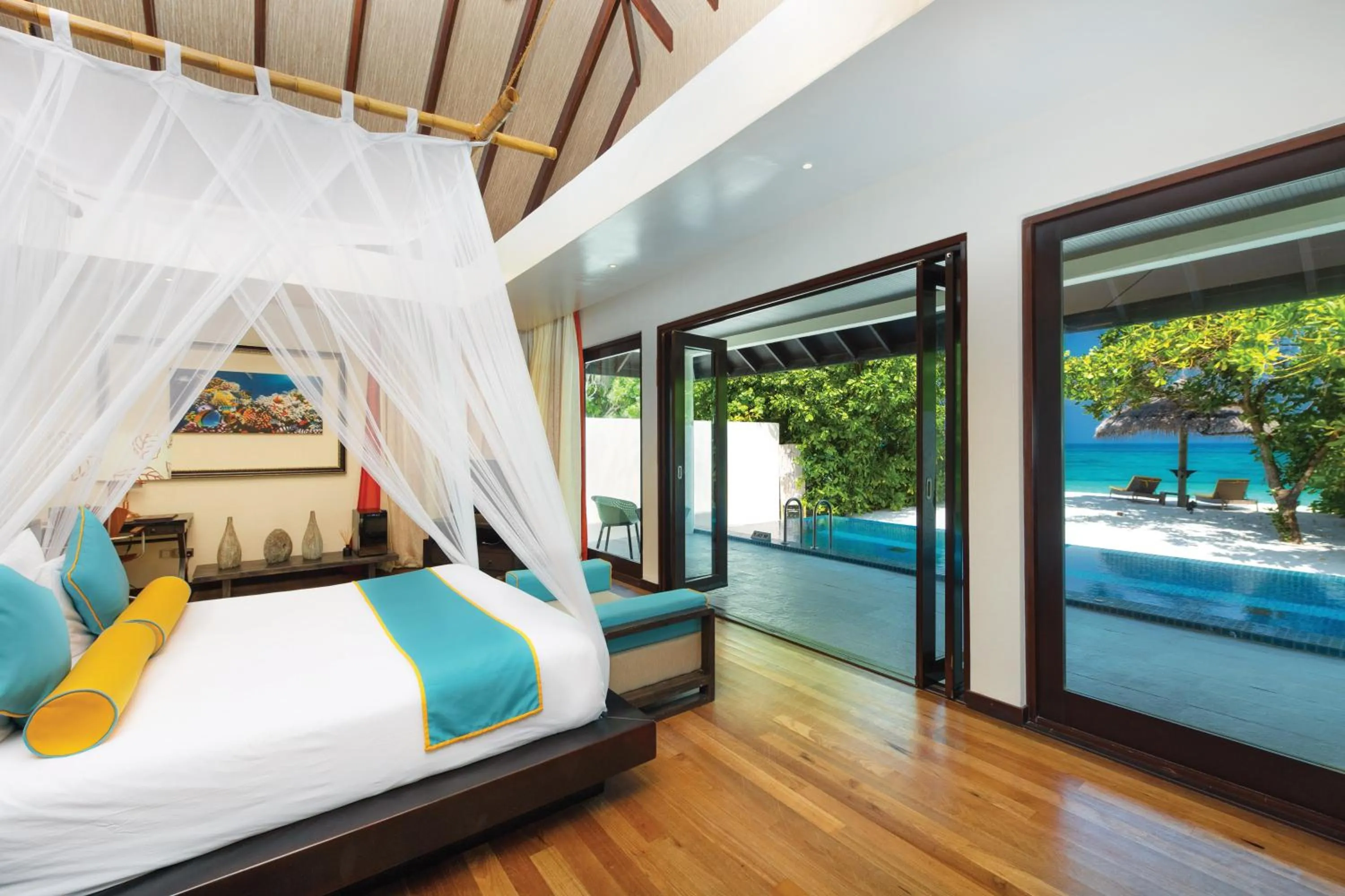 View (from property/room), Bed in Atmosphere Kanifushi - Premium All Inclusive with Free Transfers