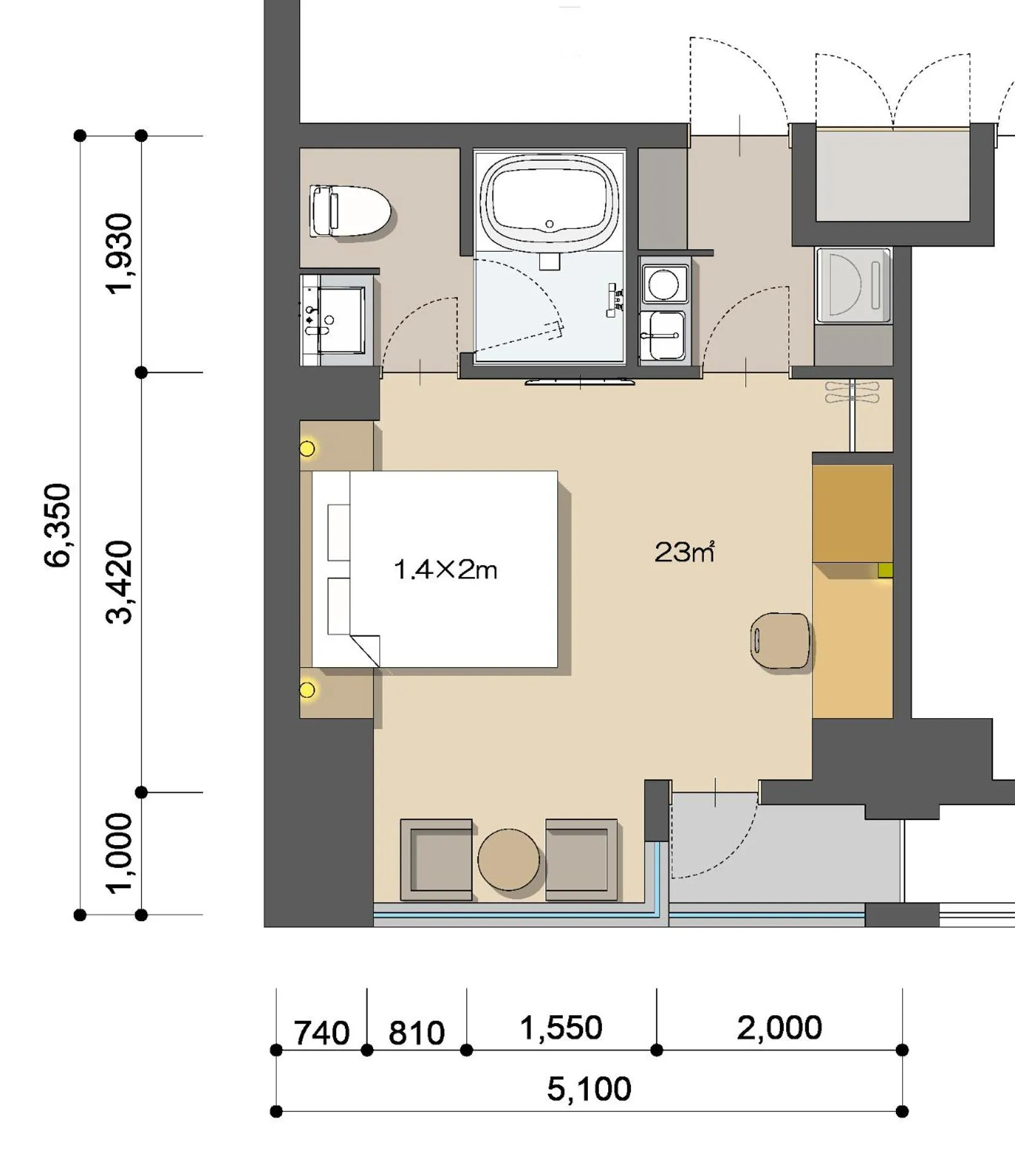 Photo of the whole room in INA HOUSE GION