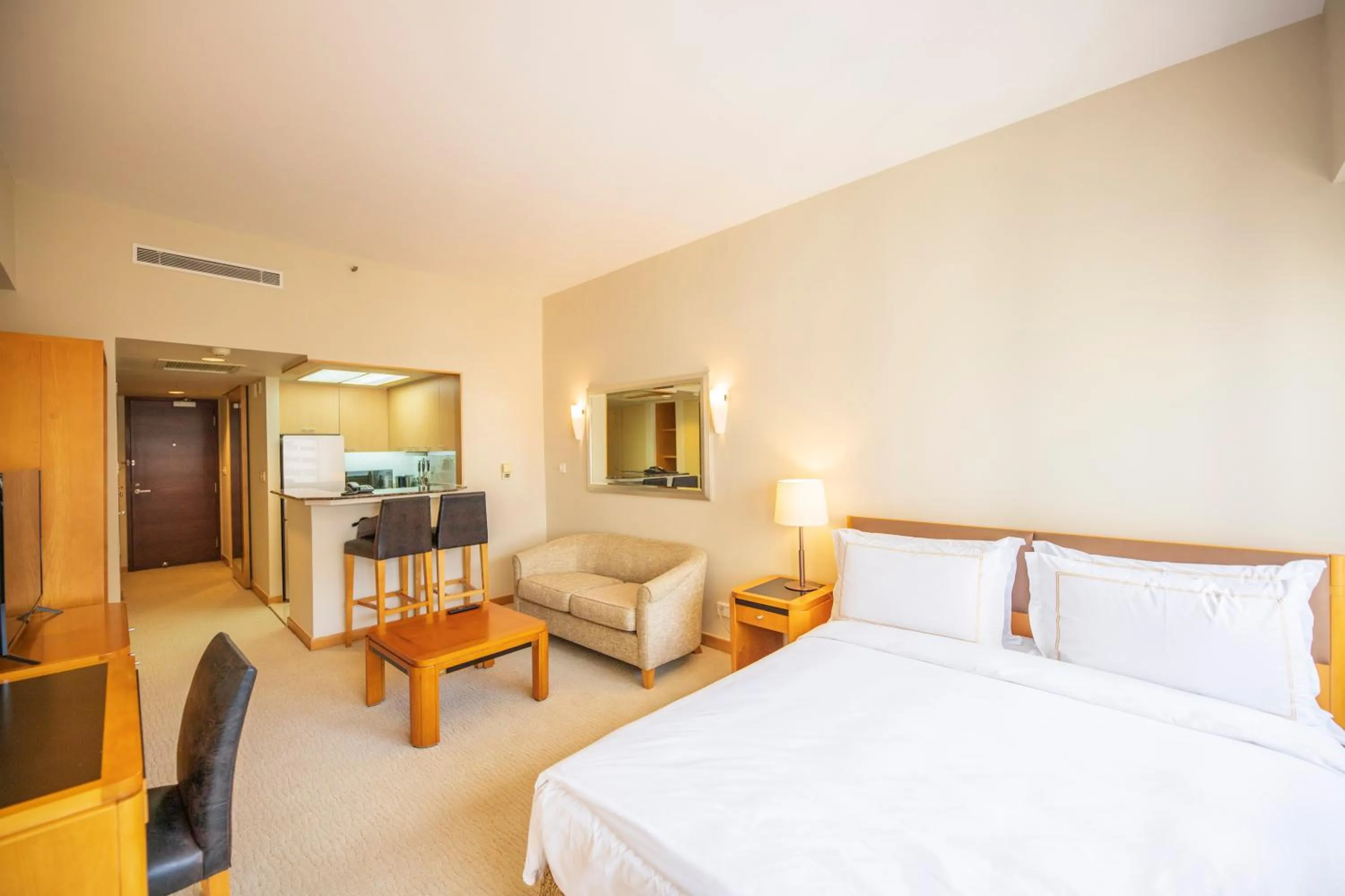 Bed in Shanghai Centre Serviced Apartment