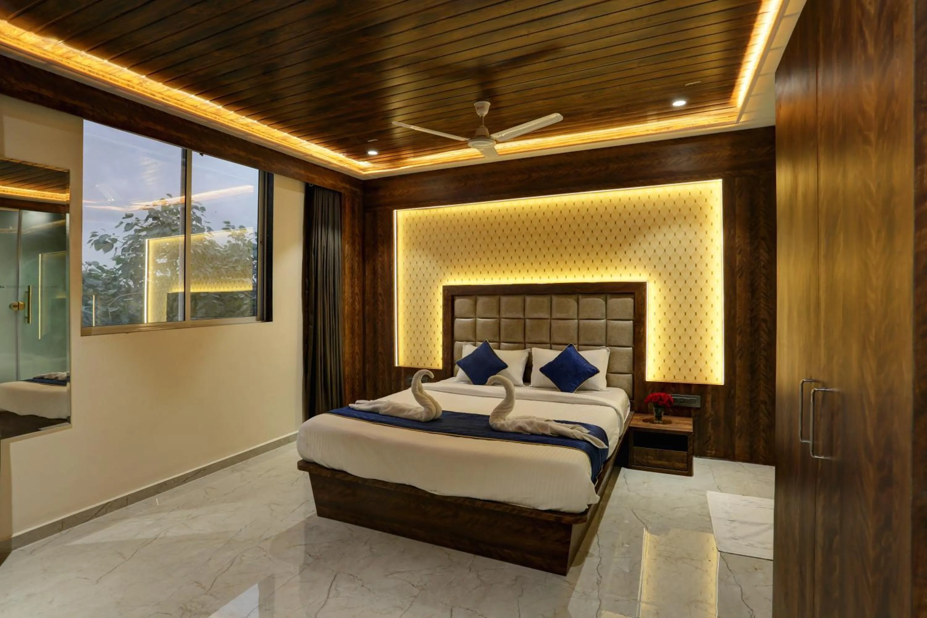 Shower, Bed in Ramya Residency Navi Mumbai