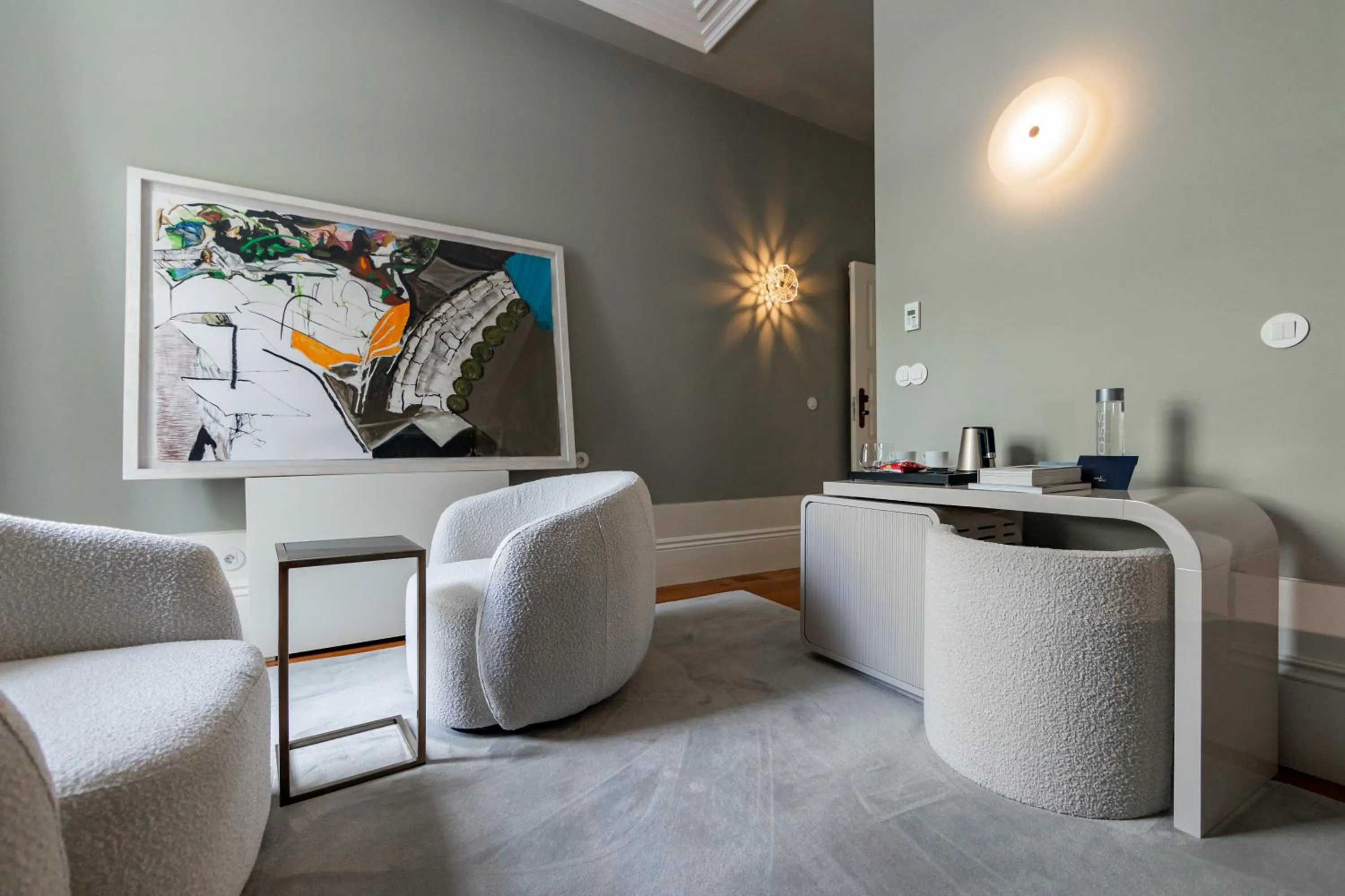 Seating area in Maison Bleue