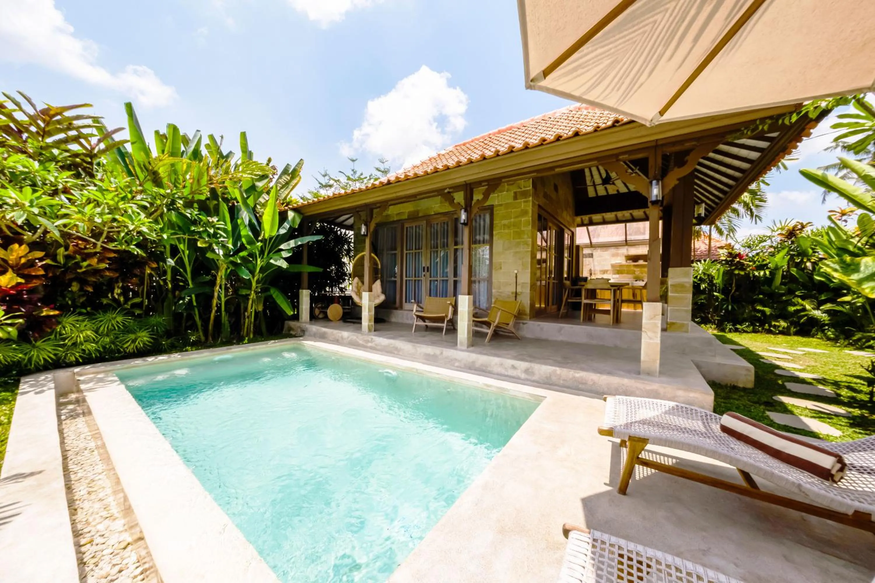 Property building in Nyaman Villas by EVDEkimi - Romantic escape among rice fields with Pool, Terrace - Long stay extras