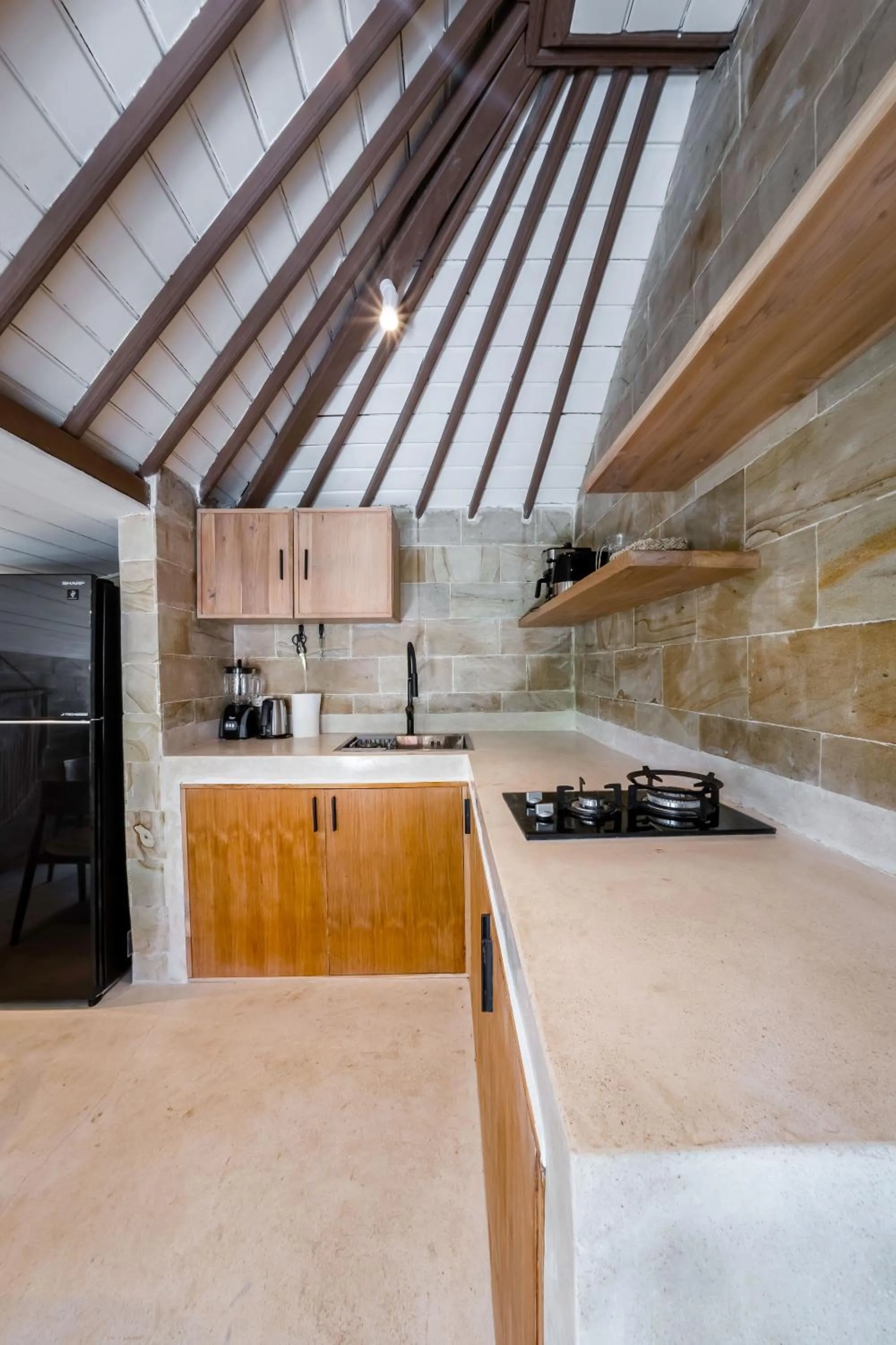 Kitchen or kitchenette in Nyaman Villas by EVDEkimi - Romantic escape among rice fields with Pool, Terrace - Long stay extras