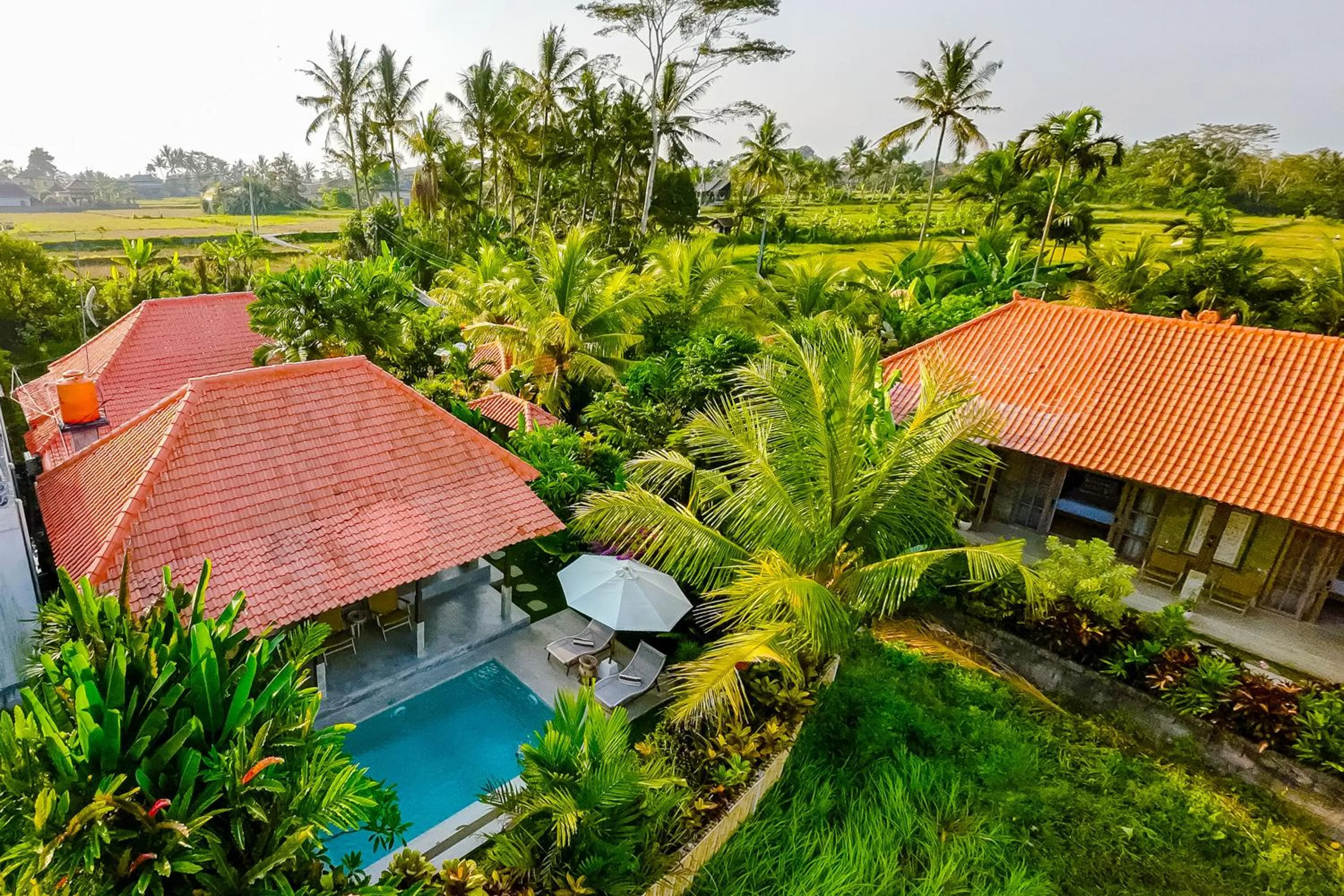 Property building in Nyaman Villas by EVDEkimi - Romantic escape among rice fields with Pool, Terrace - Long stay extras