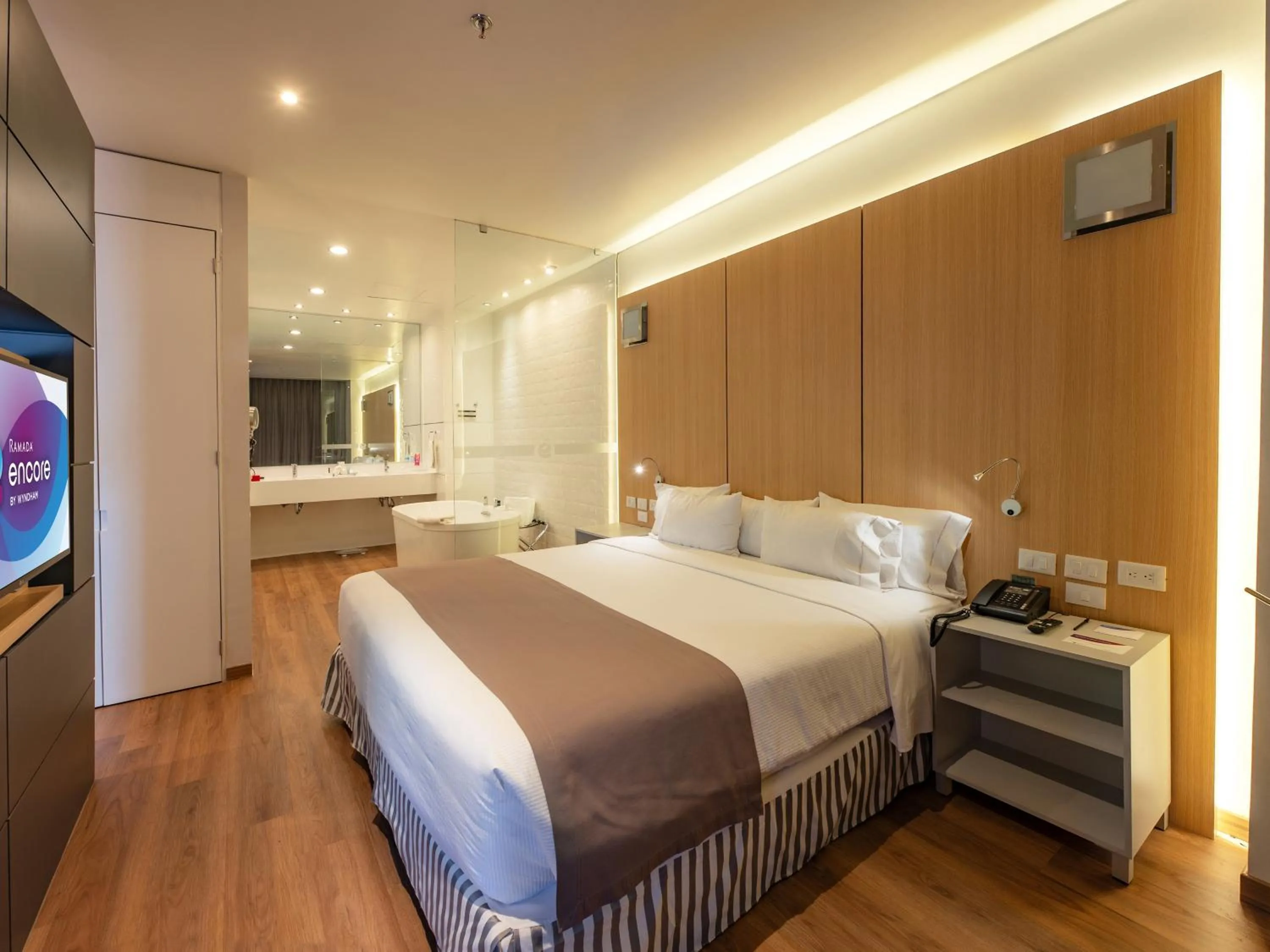 Bedroom, Bed in Ramada Encore by Wyndham Queretaro