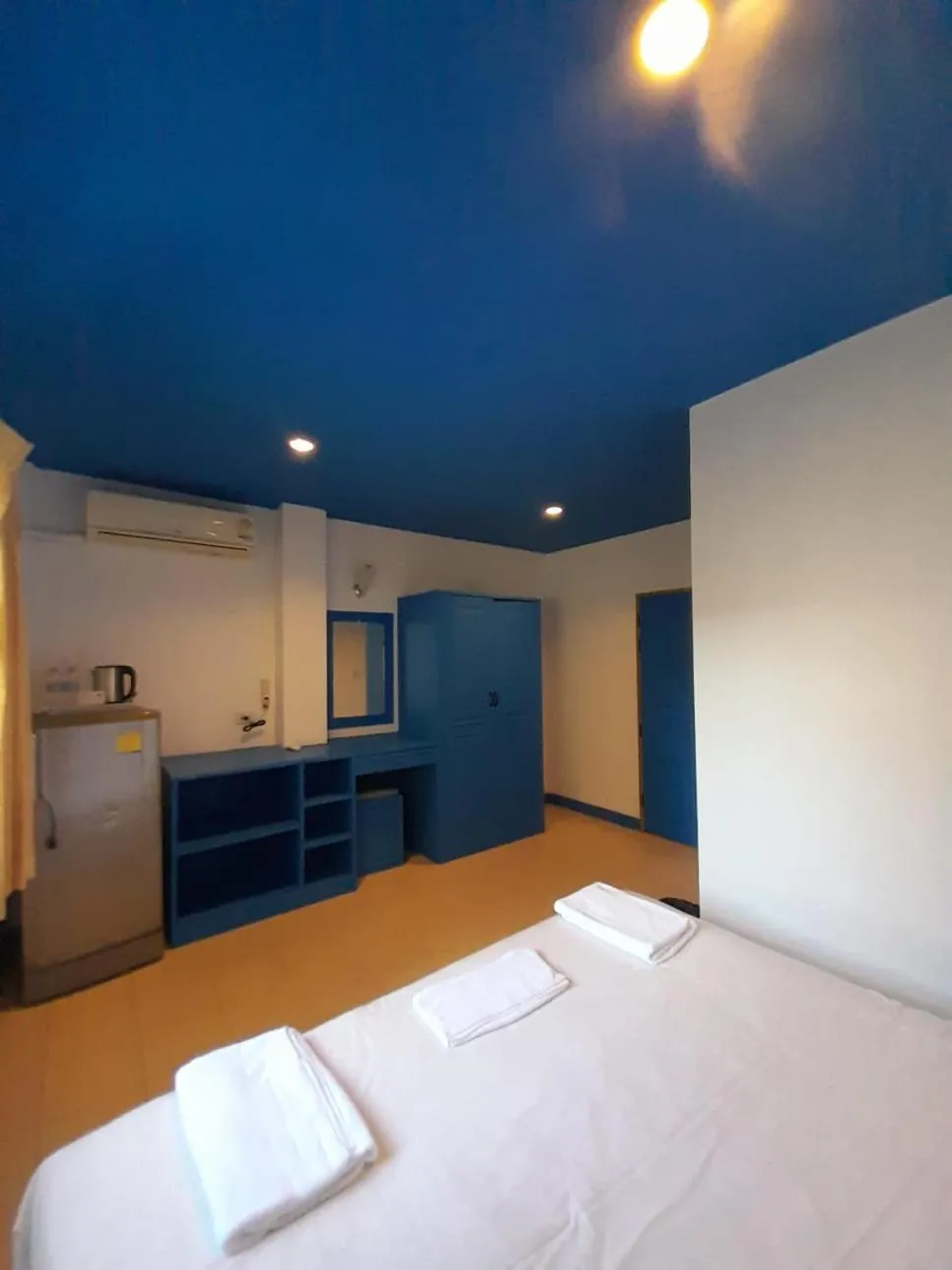 Bed in Blue Planet Hotel