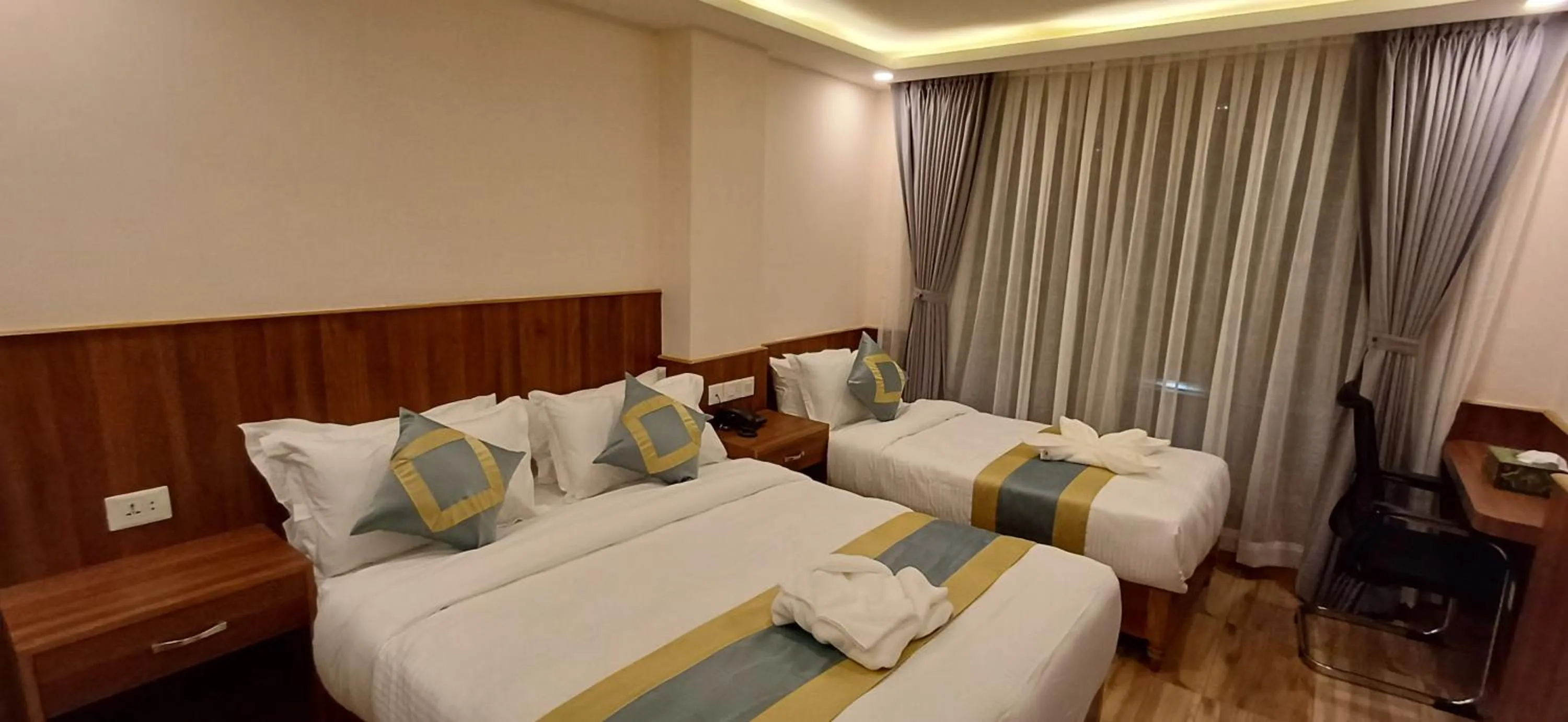 Bed in Hotel Yakroo Manang