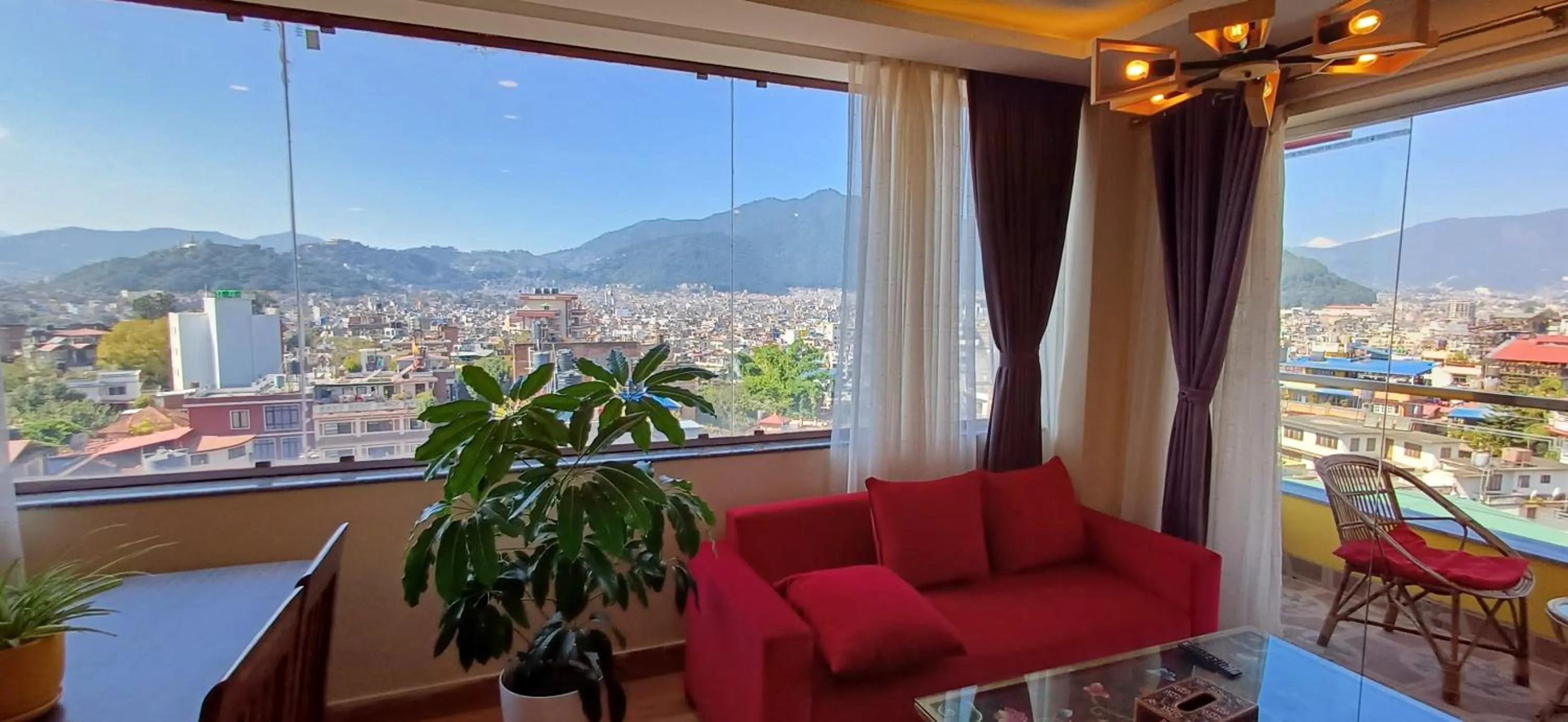 Seating area in Hotel Yakroo Manang