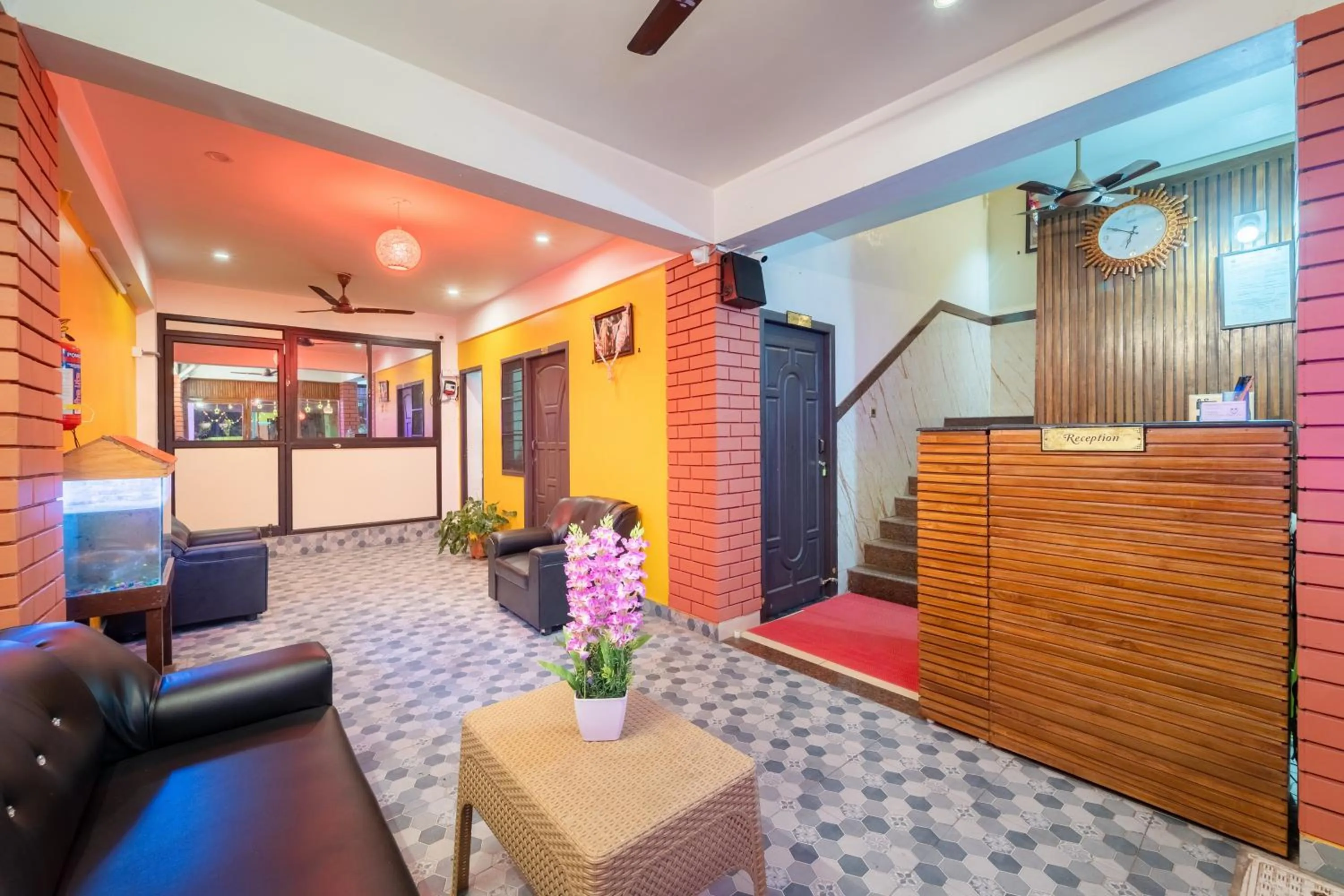 Seating area in Pondy Stay