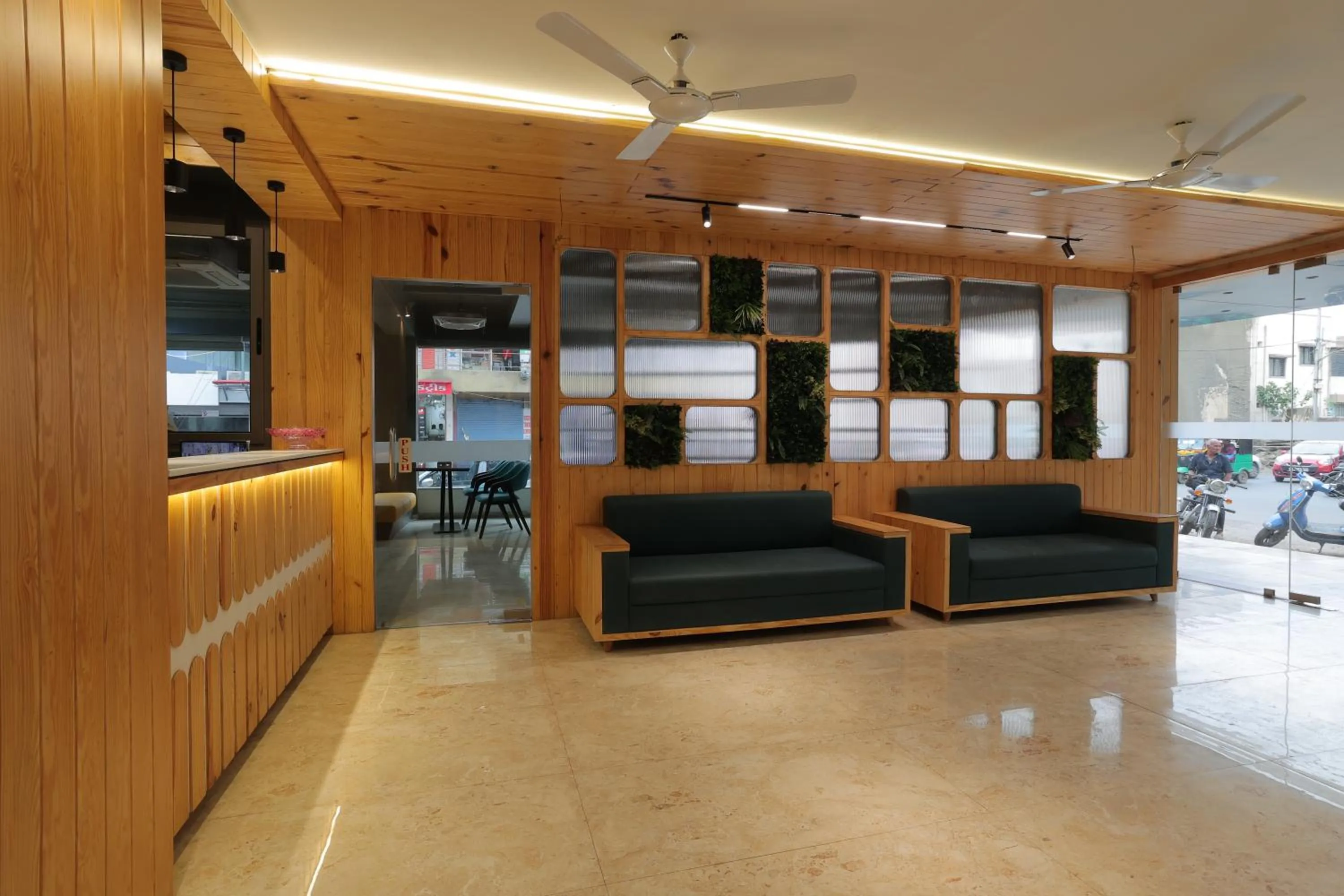 Seating area in Hotel Shayan Inn