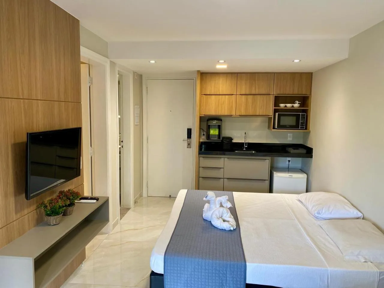 Bed in Jatiuca Suítes Resort FLAT