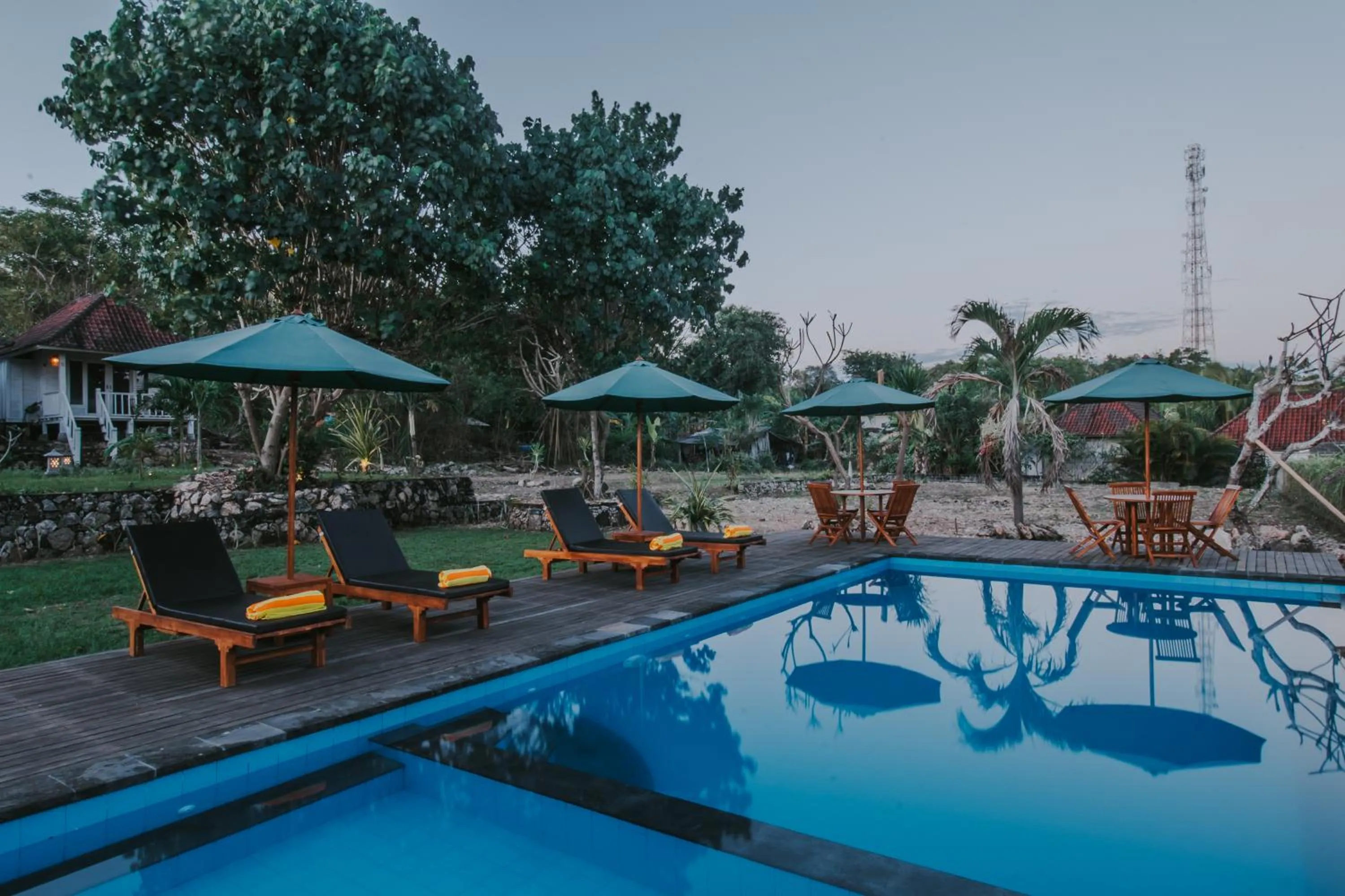 Pool view in Paluh Beach Huts