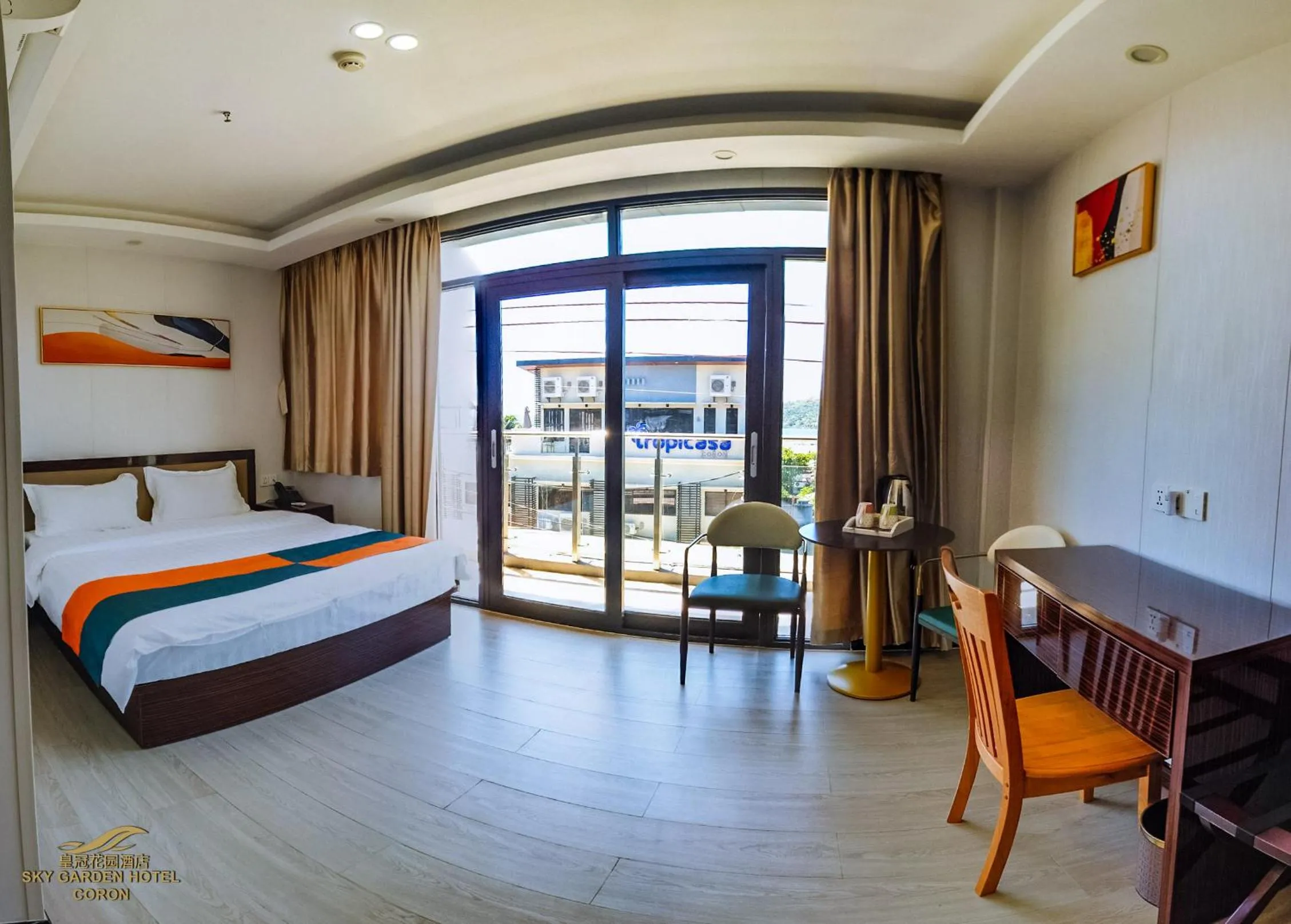 View (from property/room), Bed in Sky Garden Hotel