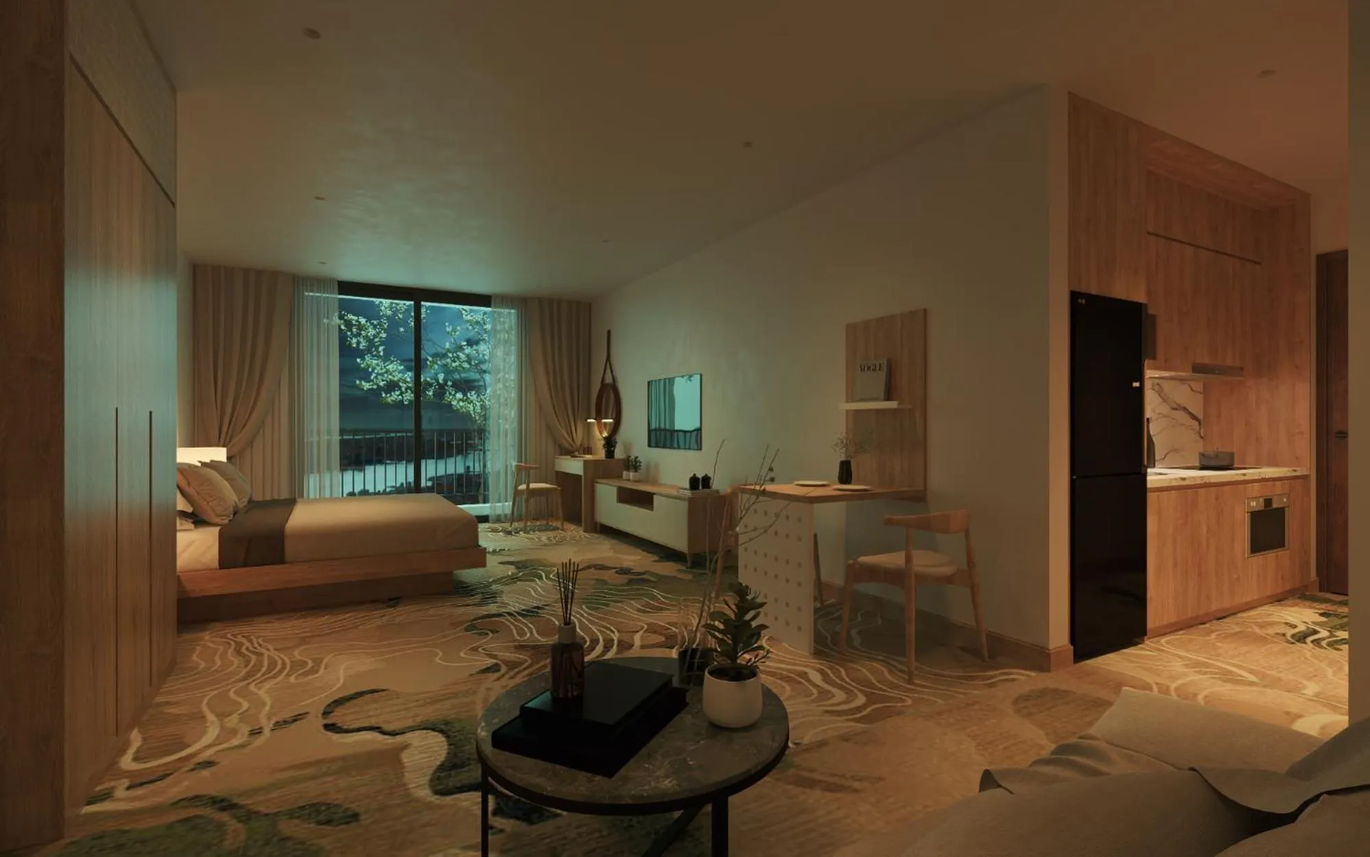 Bed in Fukurai Boutique Apartments Ha Noi