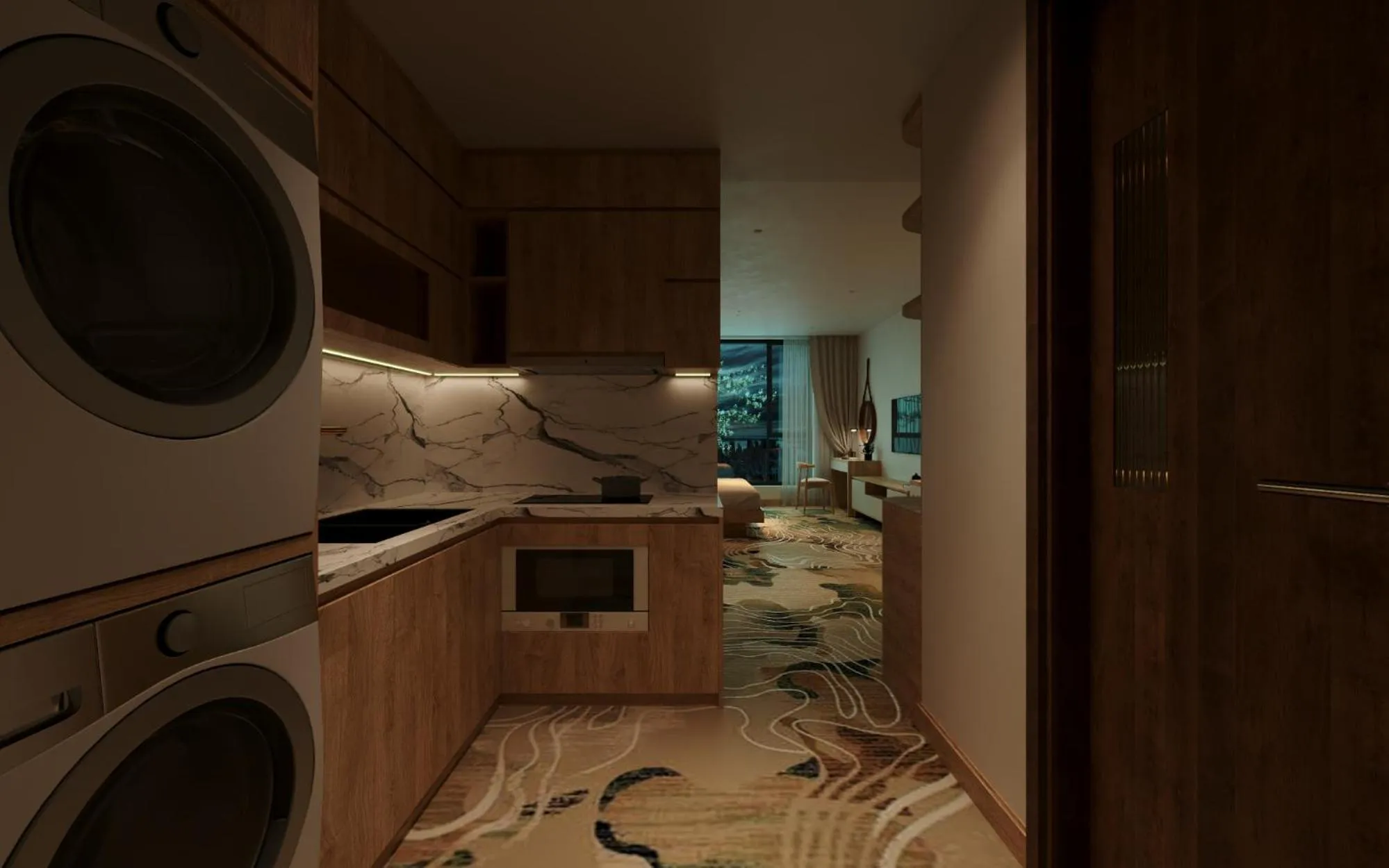 Kitchen or kitchenette in Fukurai Boutique Apartments Ha Noi