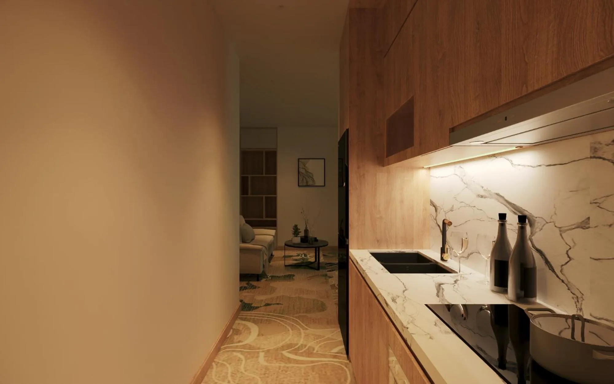 Kitchen or kitchenette in Fukurai Boutique Apartments Ha Noi