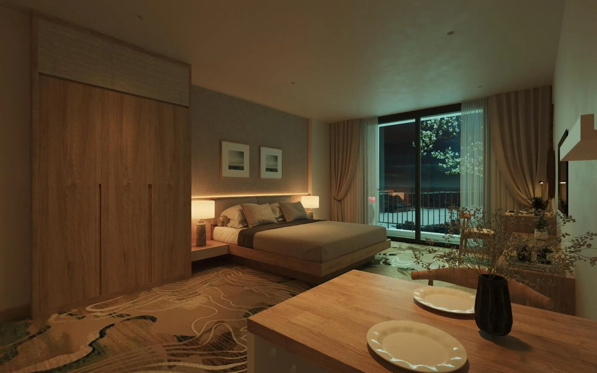 Bed in Fukurai Boutique Apartments Ha Noi