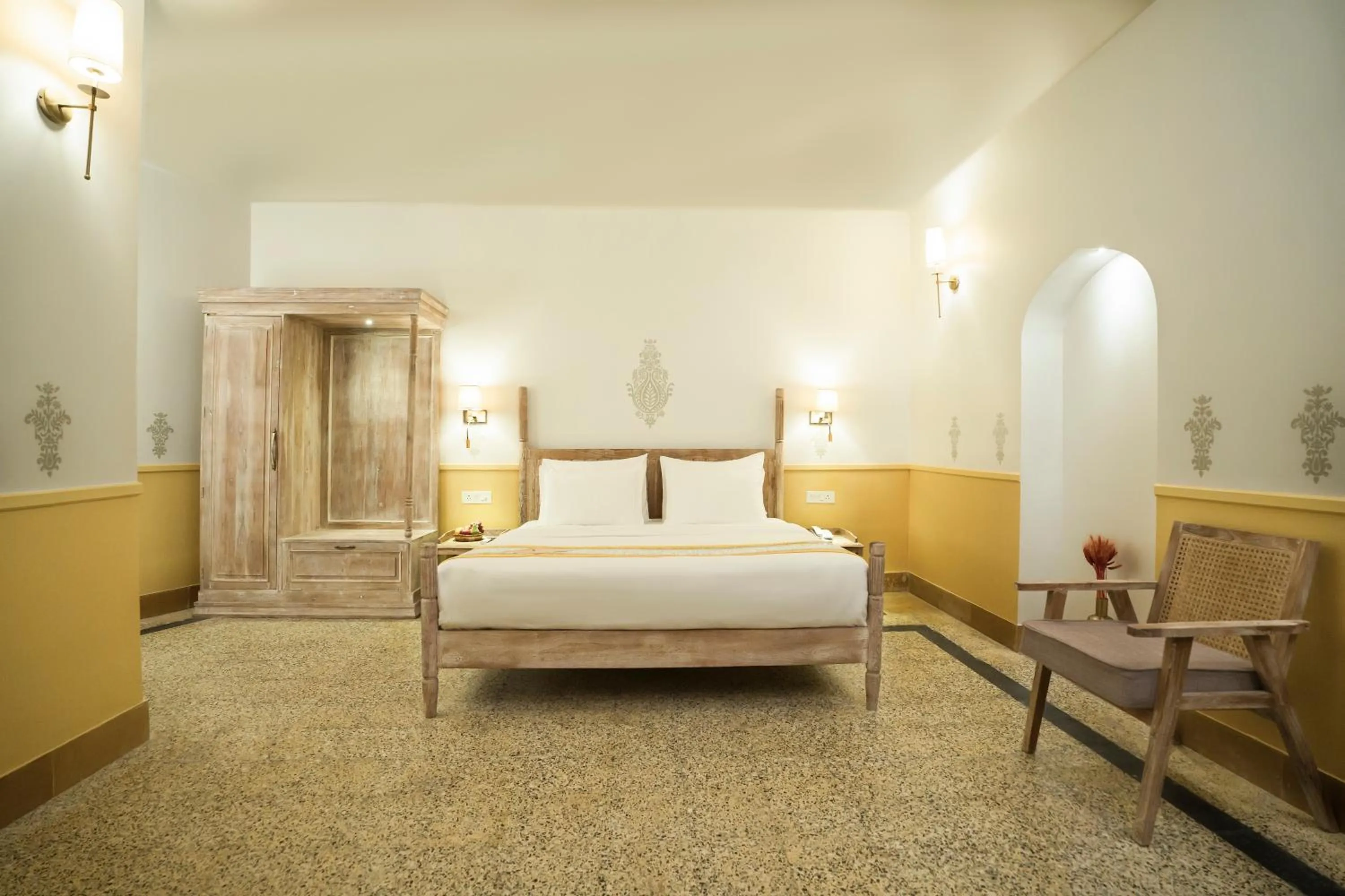 Bedroom, Bed in Dev Mahal - A Boutique Heritage Hotel