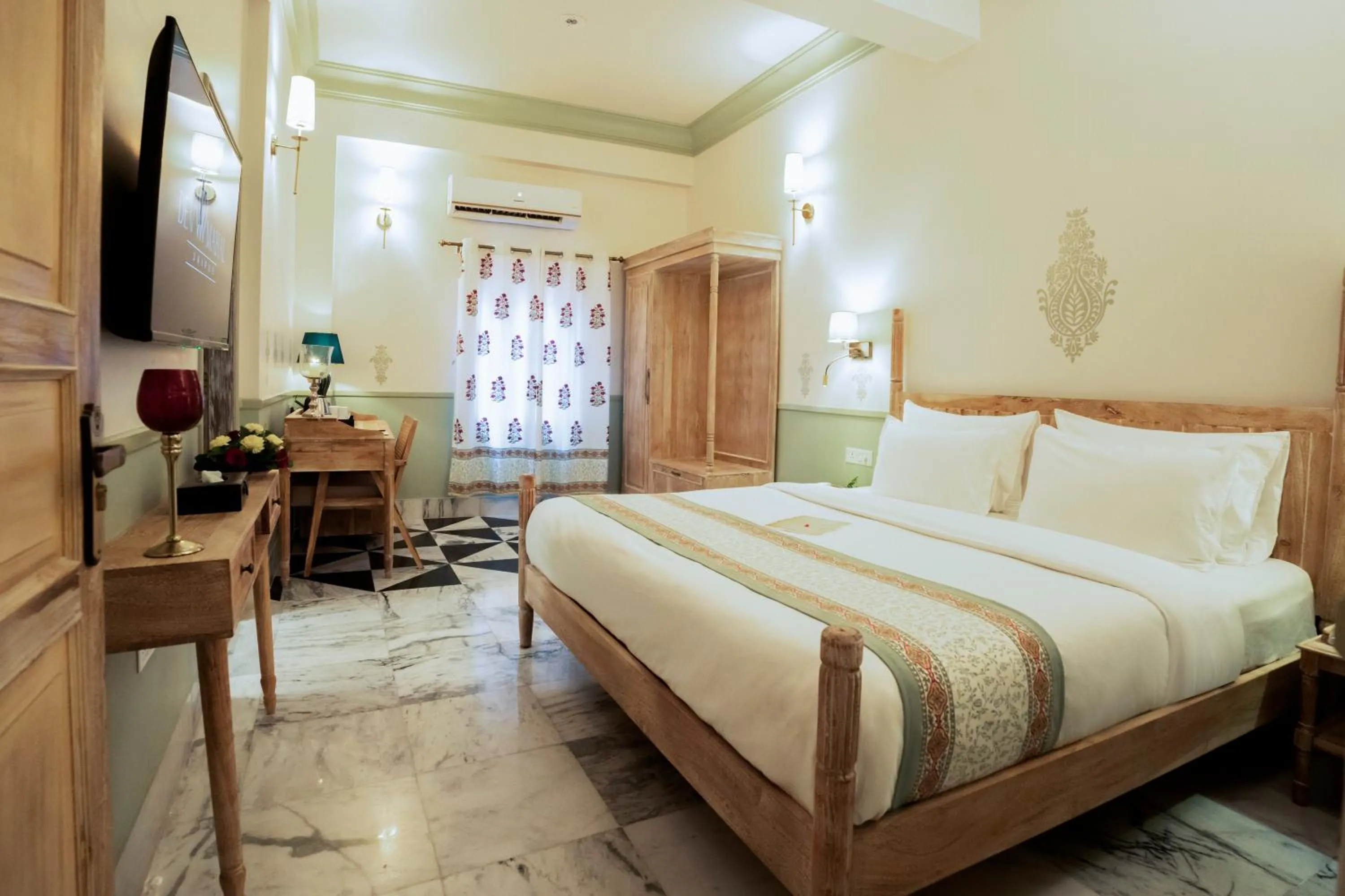 TV and multimedia, Bed in Dev Mahal - A Boutique Heritage Hotel