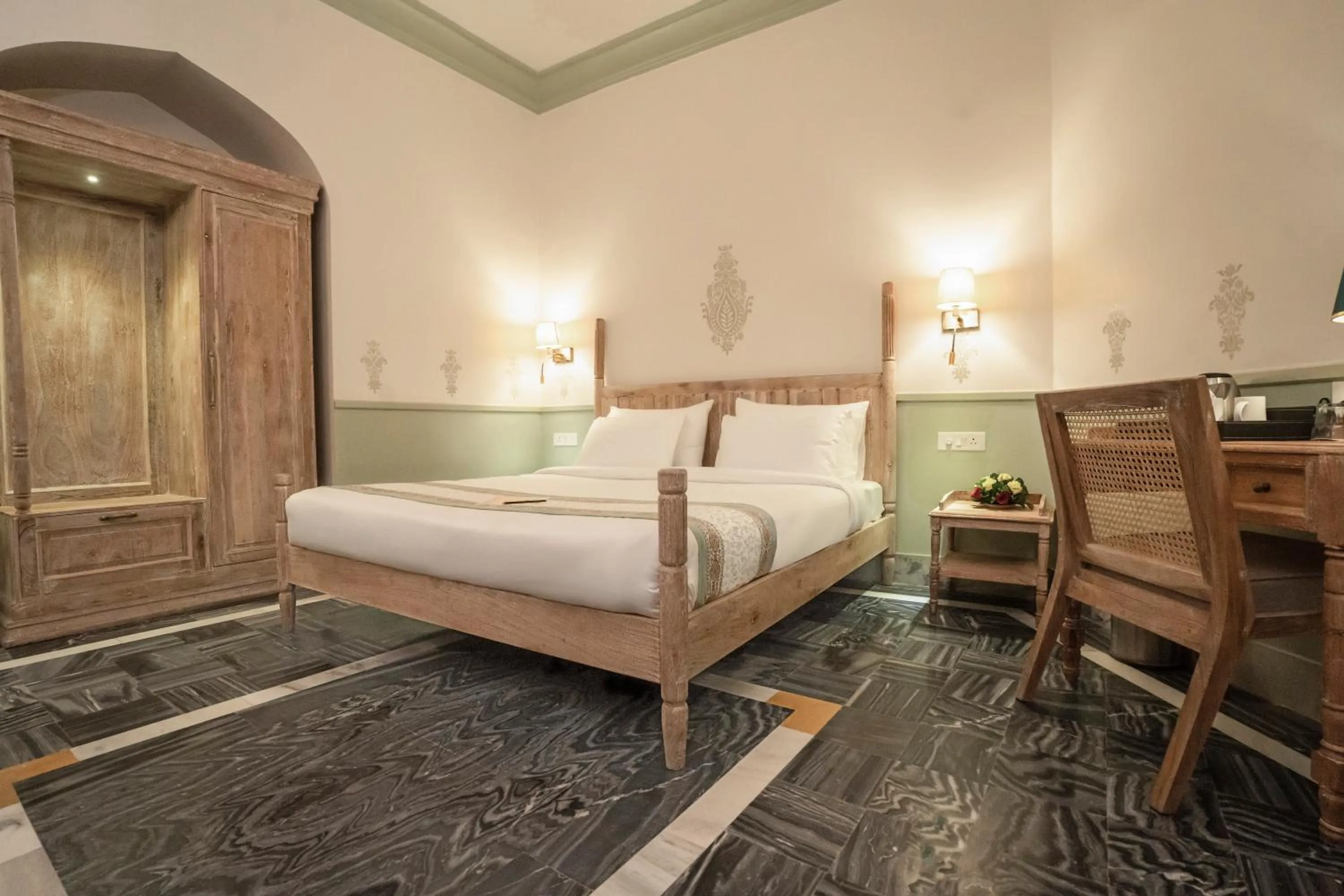 Bedroom, Bed in Dev Mahal - A Boutique Heritage Hotel