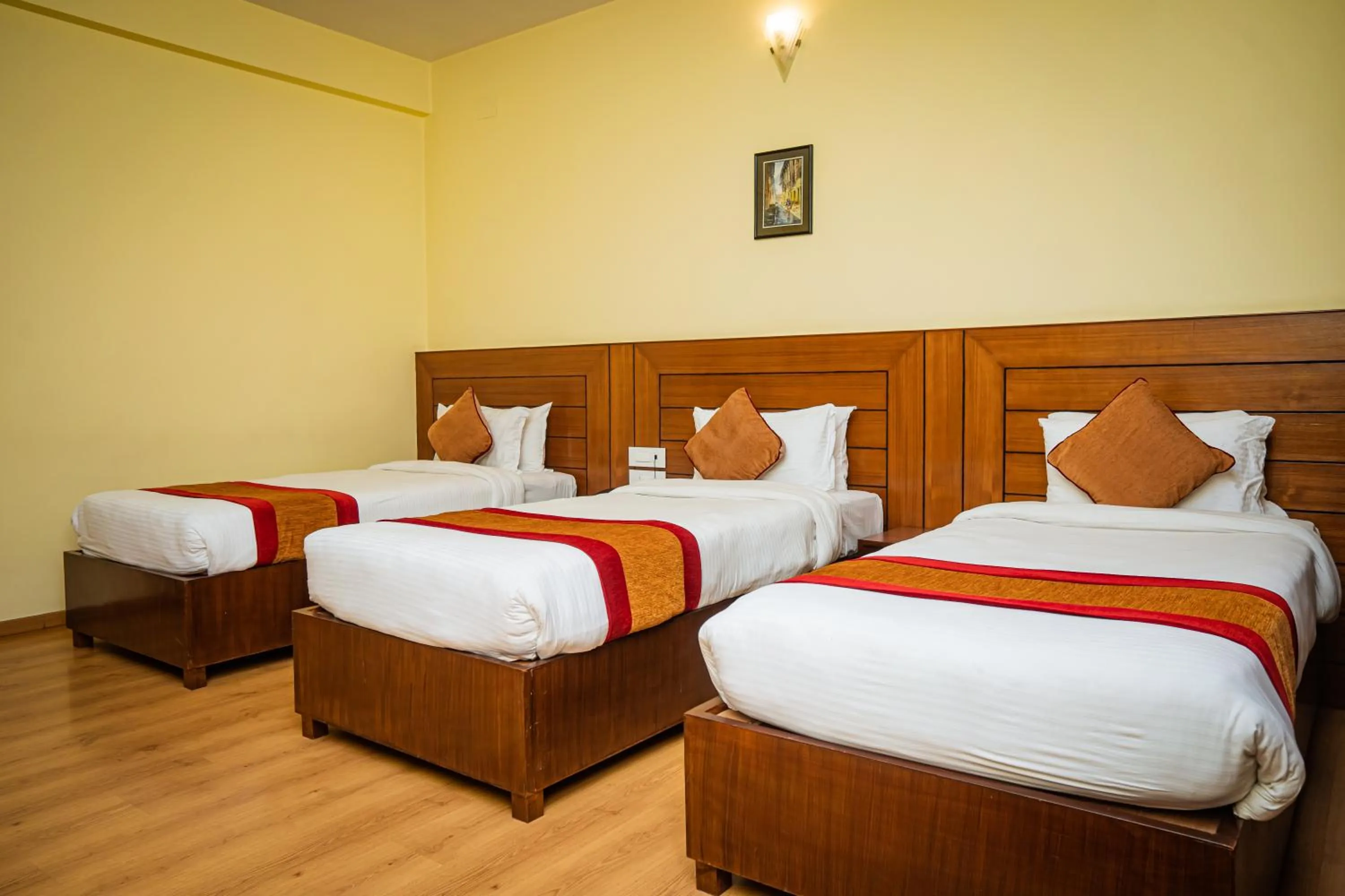 Bed in Hotel Crown Himalayas