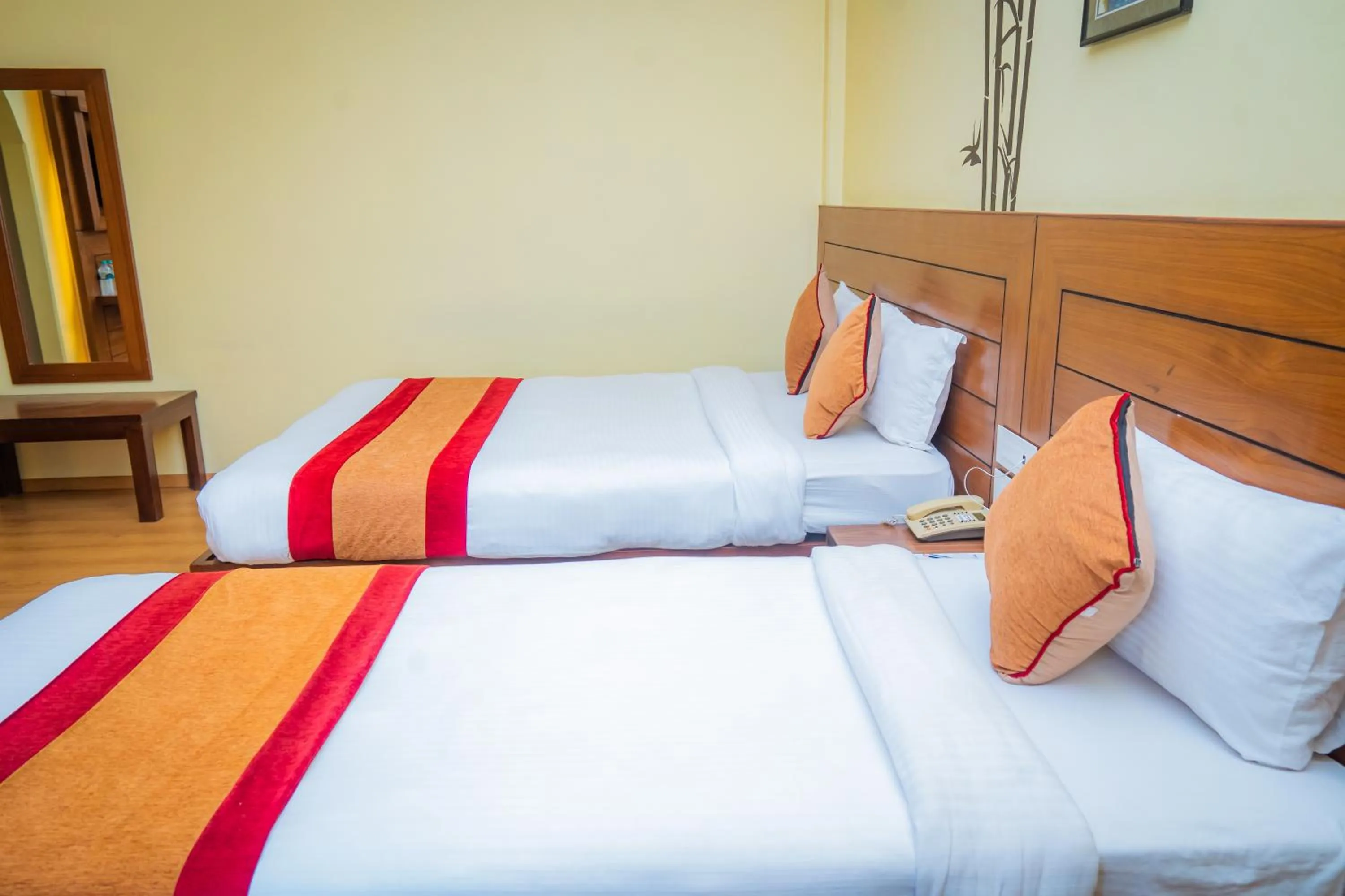 Bed in Hotel Crown Himalayas