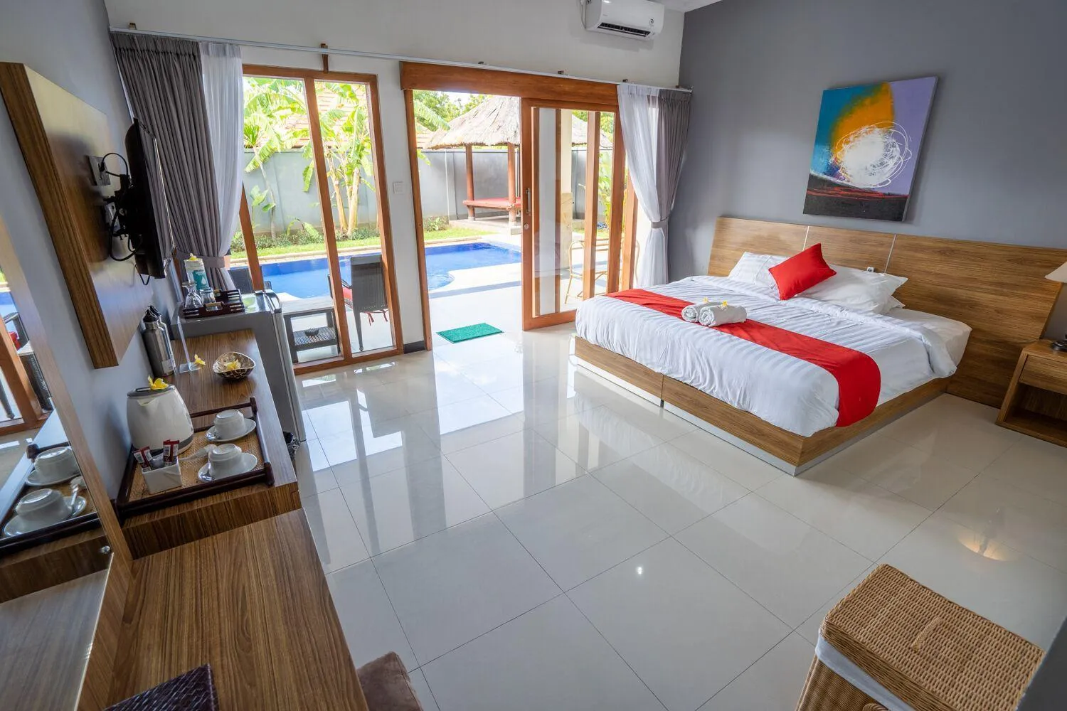 Bed in Bali Dive Resort and Spa