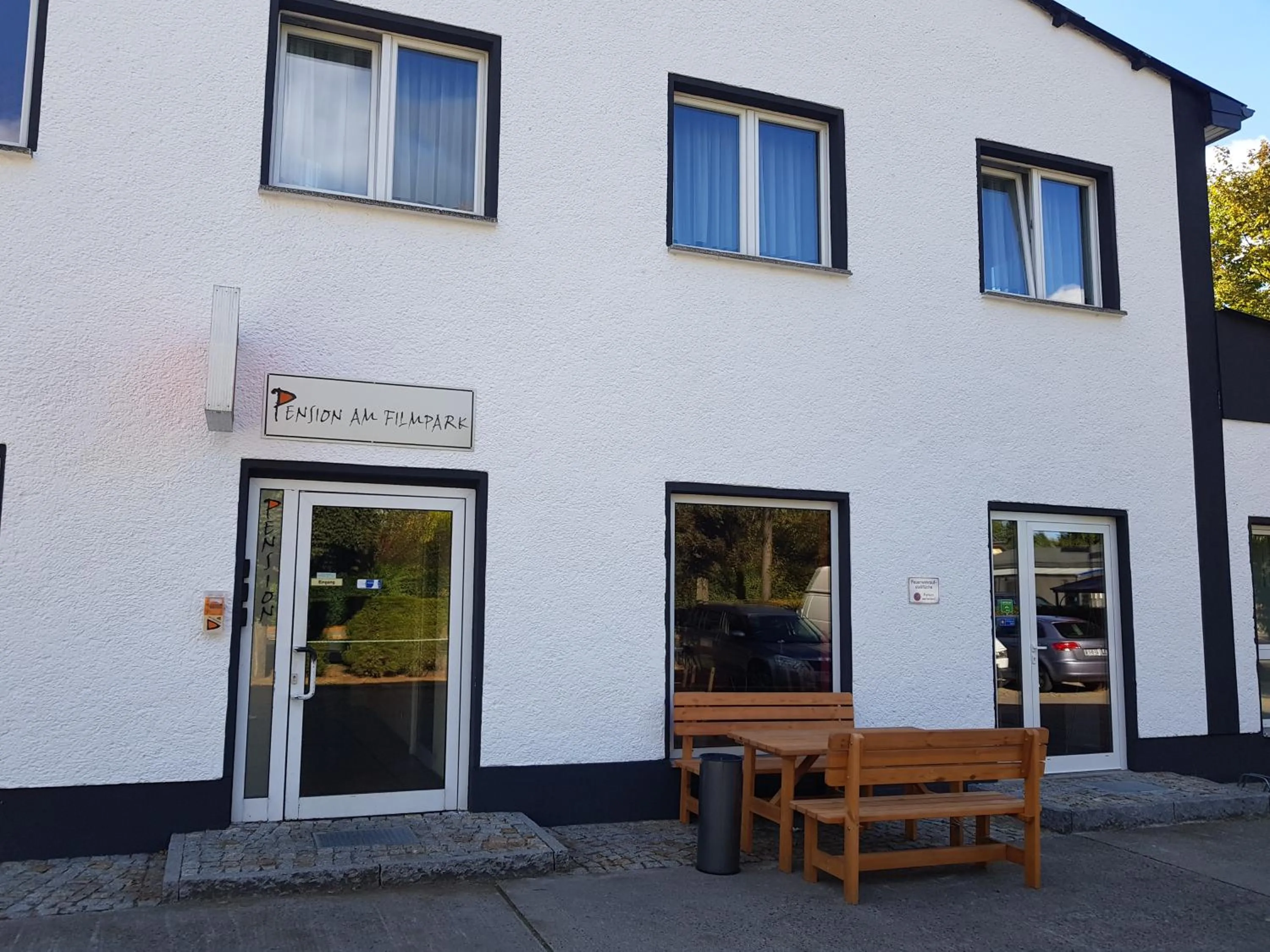 Patio in Pension am Filmpark