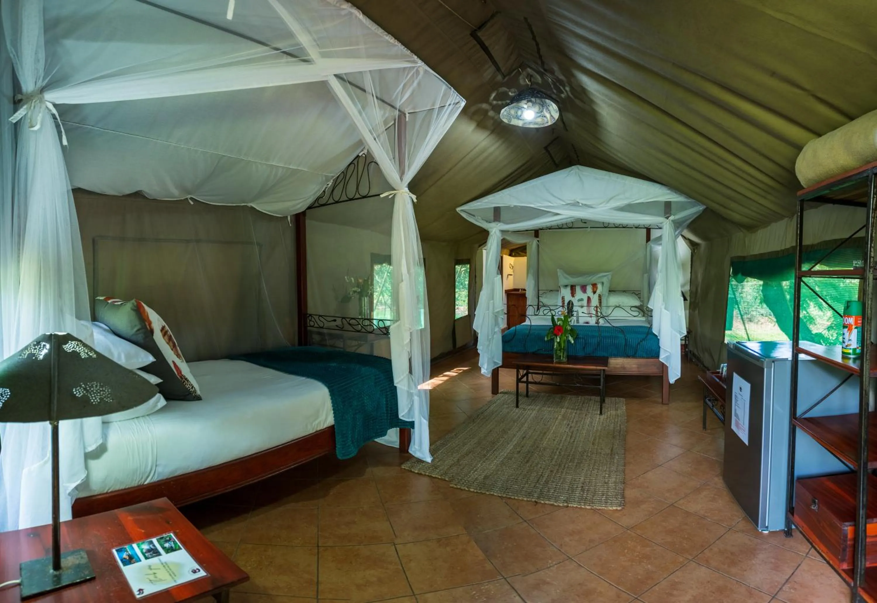 Bed in Maramba River Lodge