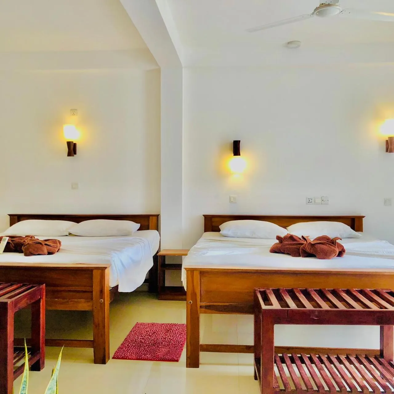 Bed in Mirissa Beach Inn