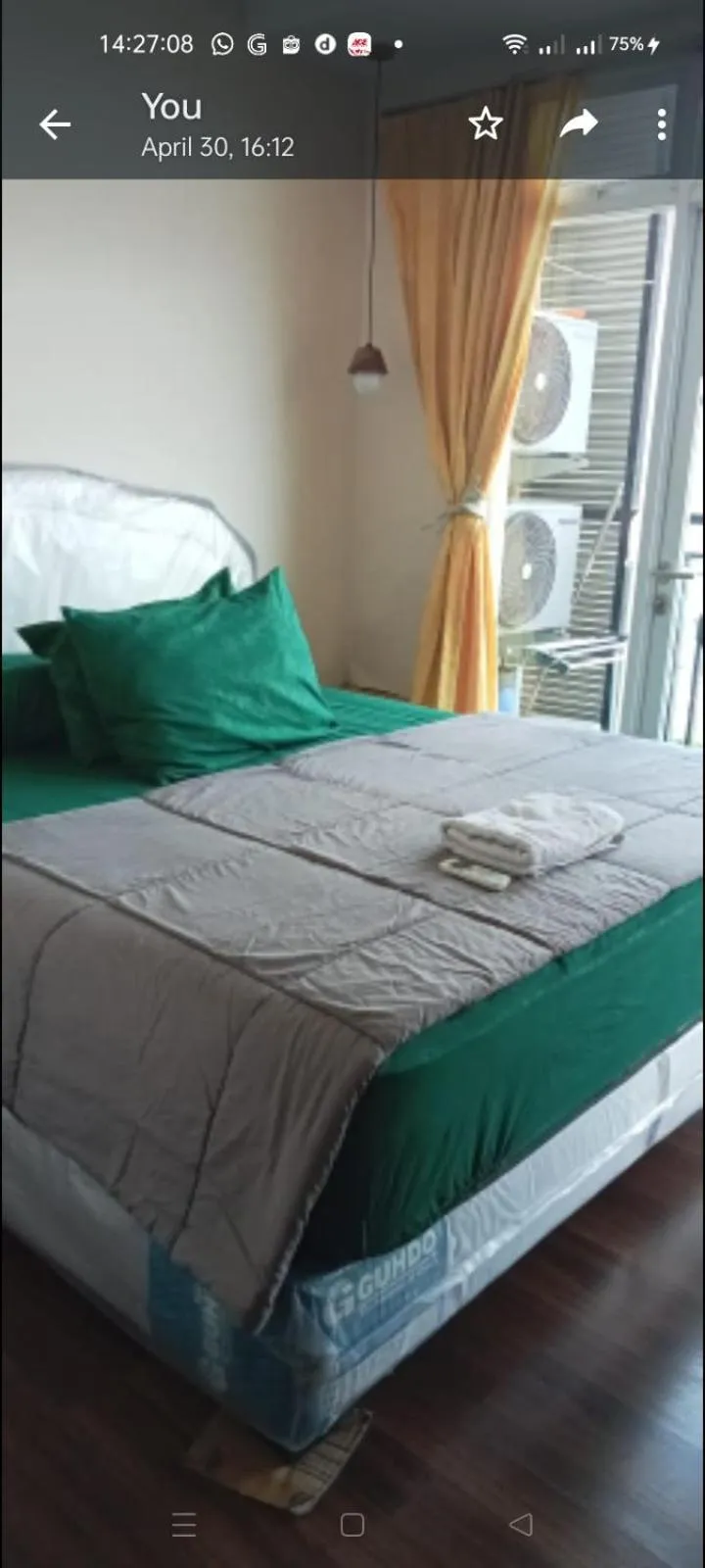 Bed in Puri Orchard Apartment