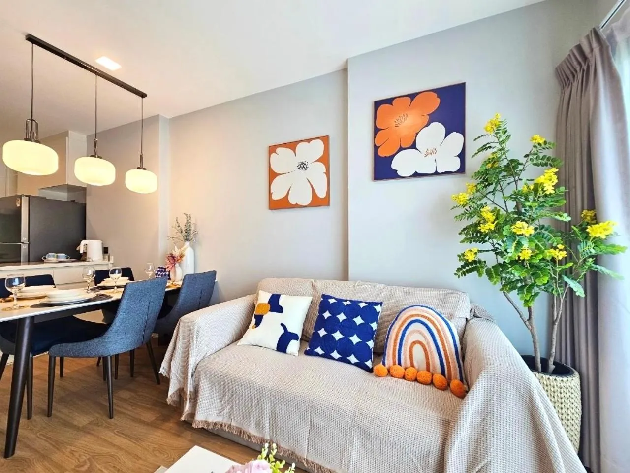 Two-Bedroom Apartment with Balcony in Astra Sky River Chiang Mai by Fang