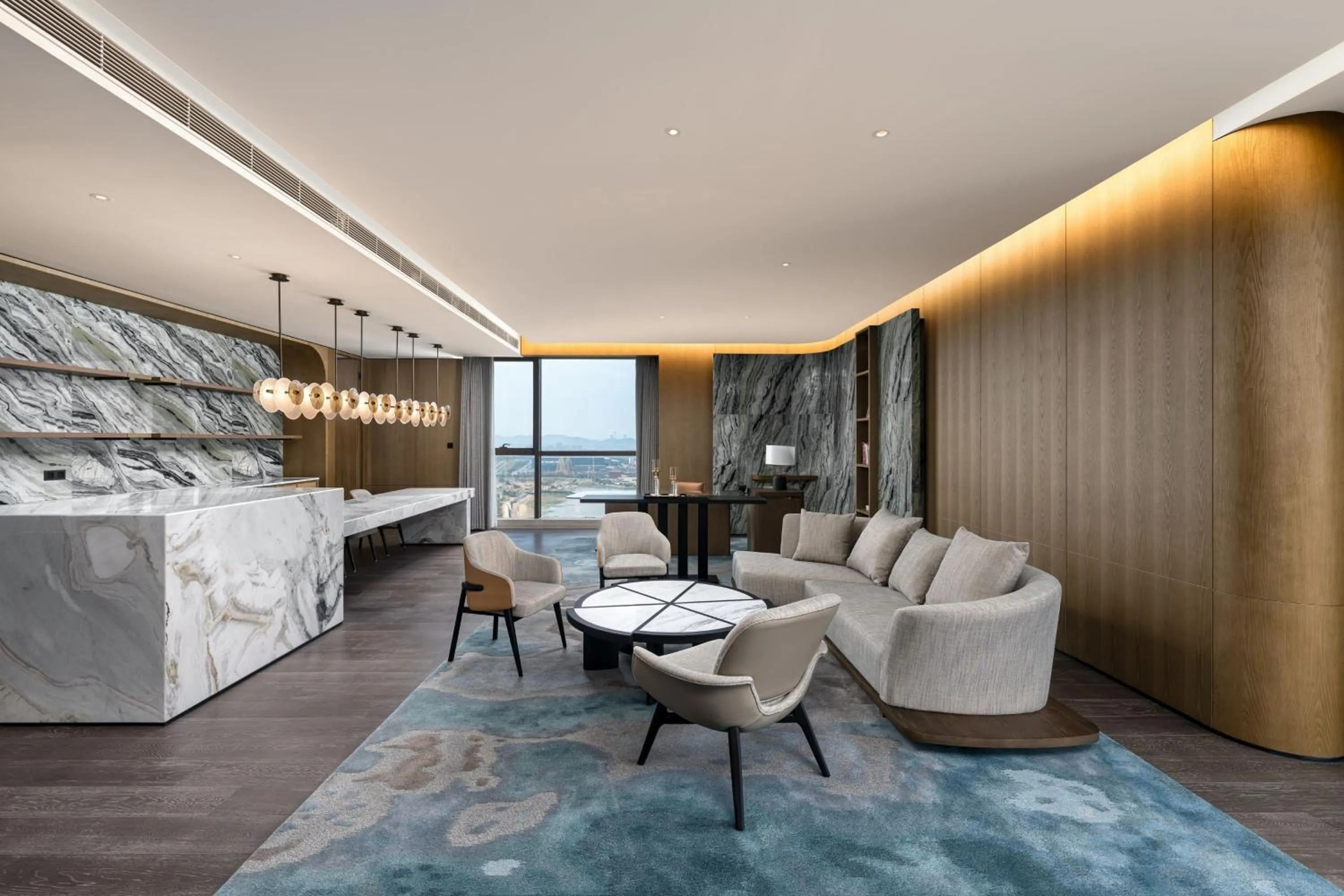 Living room, Bed in The Westin Yantai
