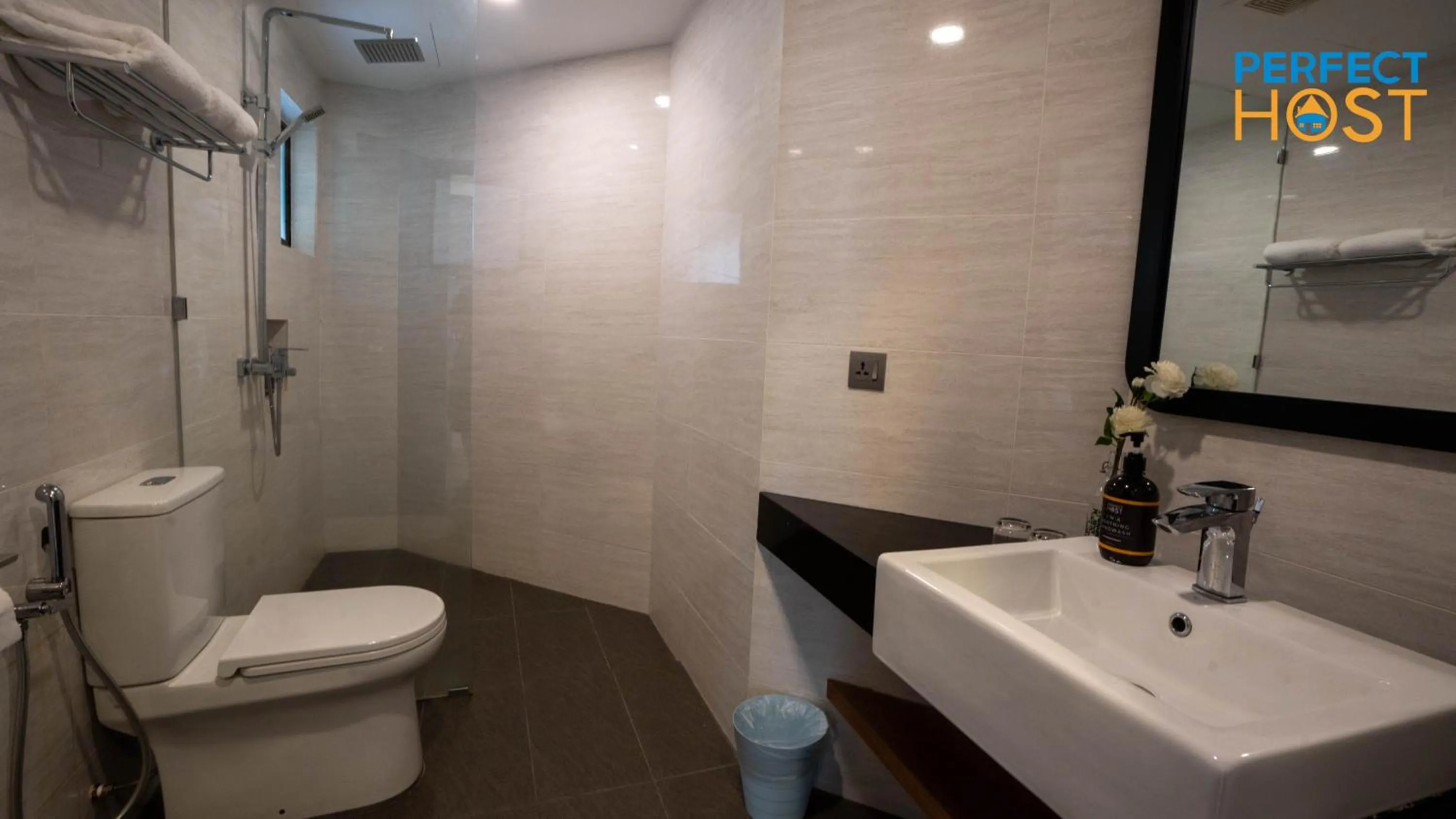 Bathroom in Damai Laut Escape by Perfect Host