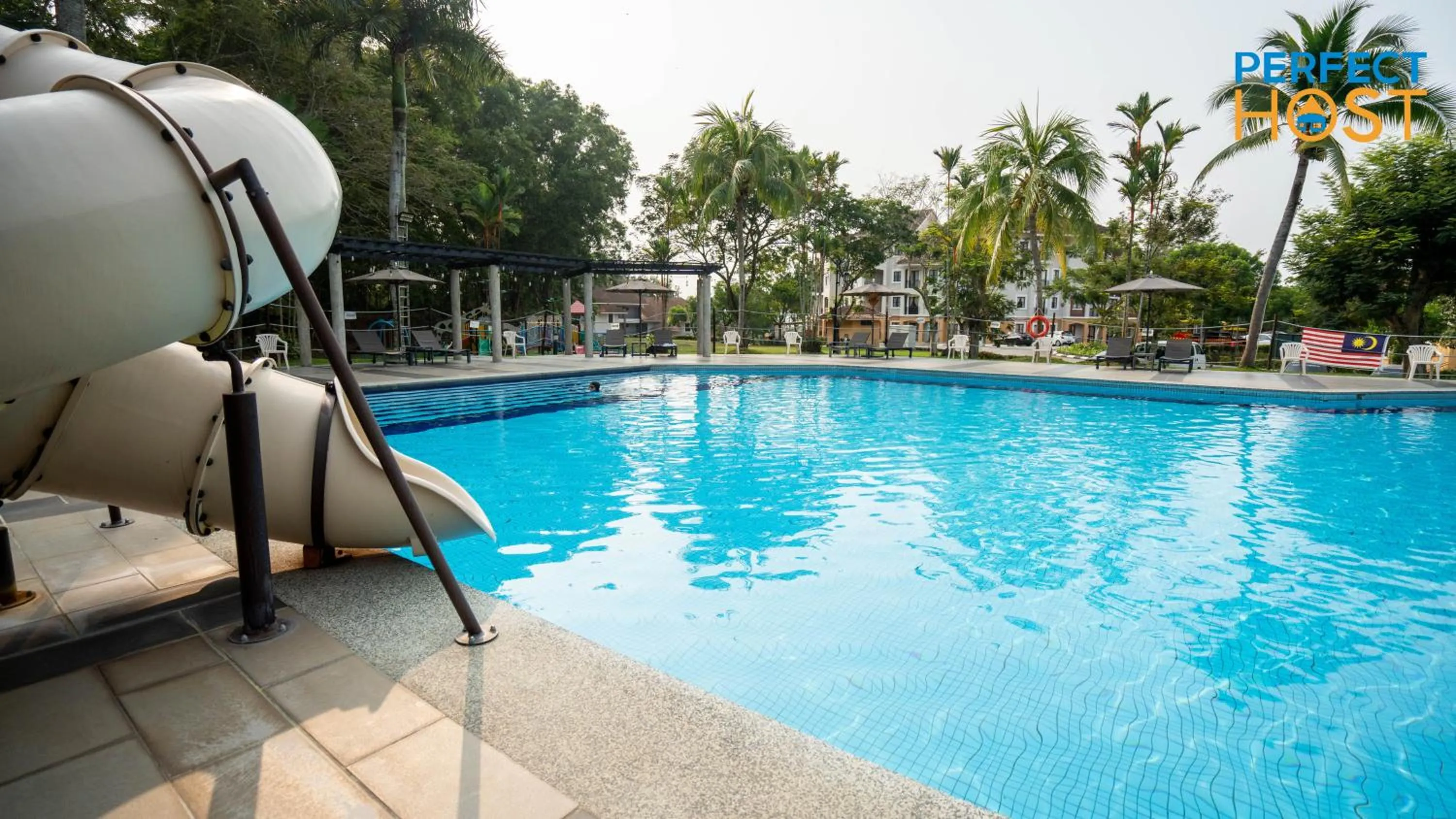 Swimming pool in Damai Laut Escape by Perfect Host