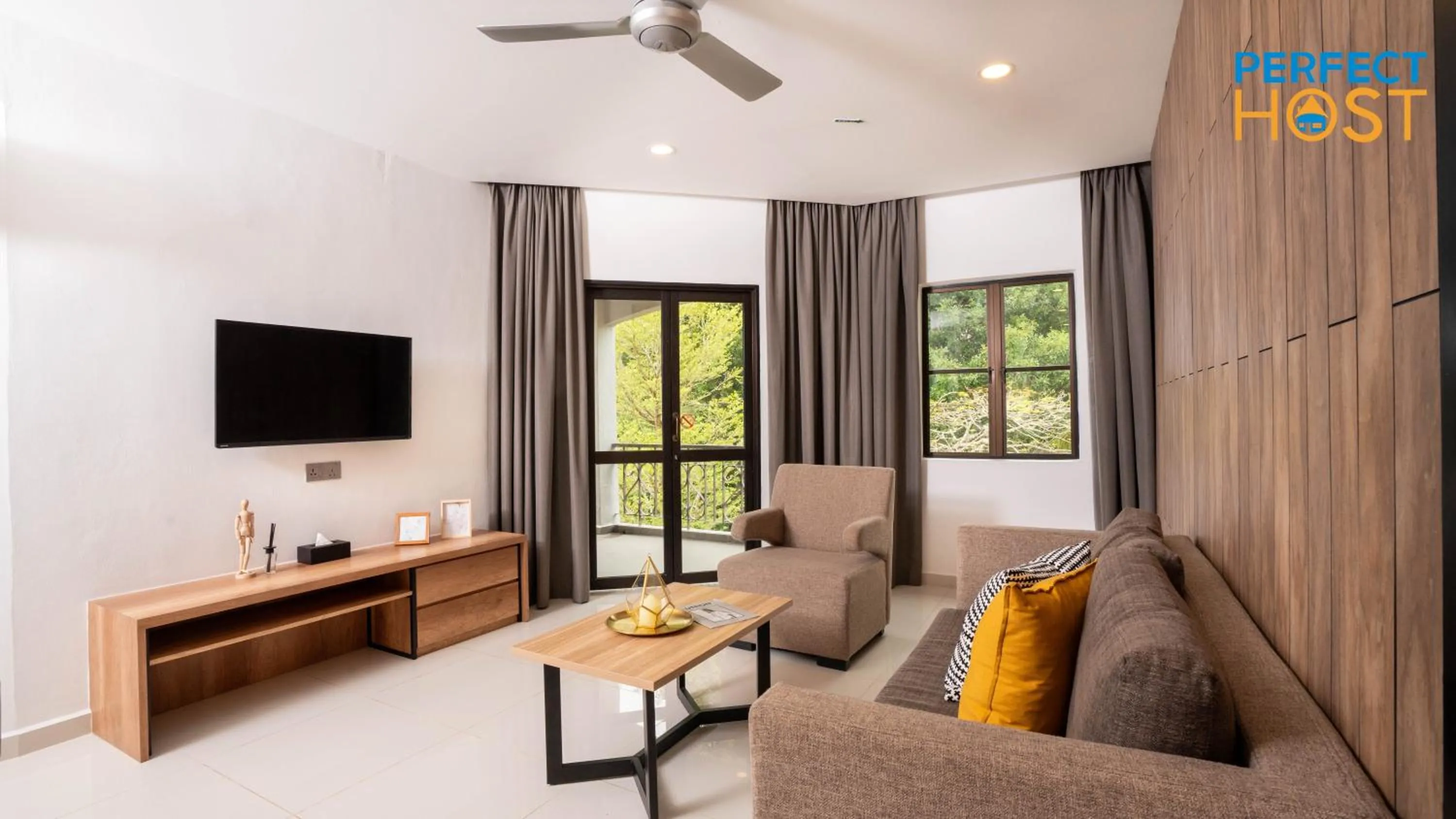 Living room in Damai Laut Escape by Perfect Host